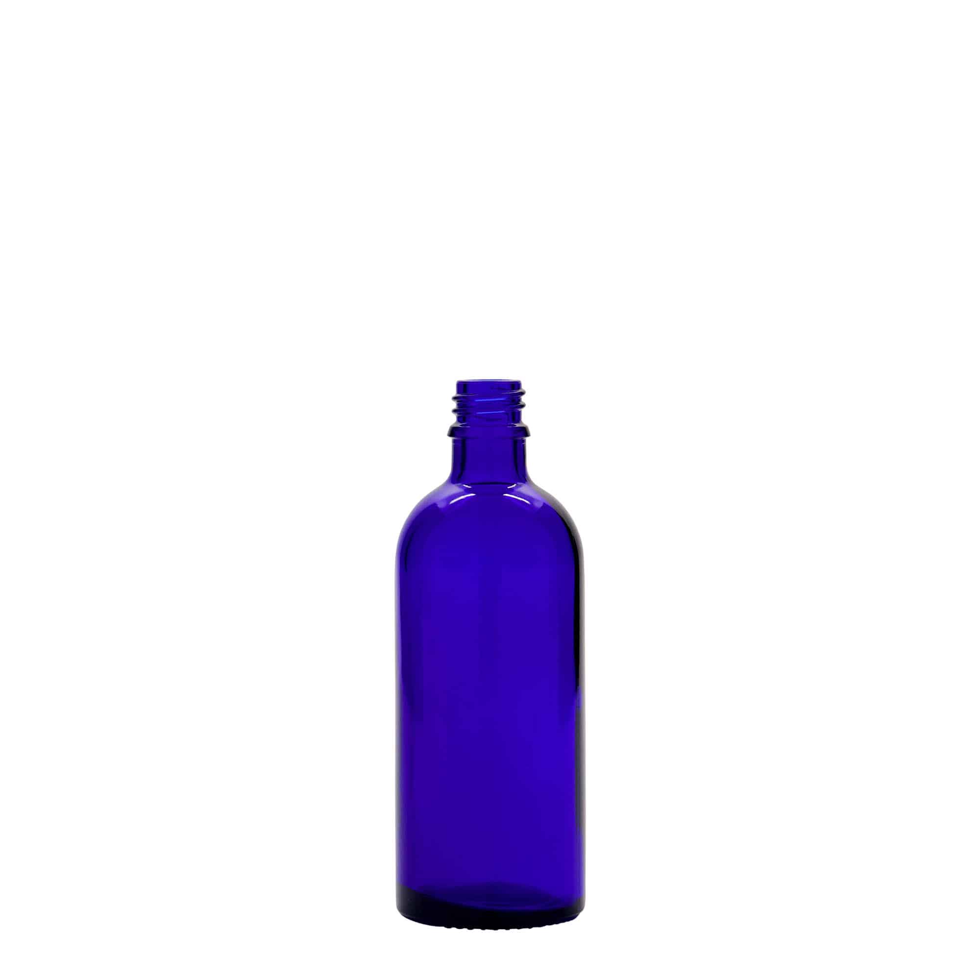 Μπουκάλι φαρμάκου 100 ml, γυάλινο, μπλε ρουά, στόμιο: DIN 18 Μπουκάλι φαρμάκου 100 ml, γυάλινο, μπλε ρουά, στόμιο: DIN 18