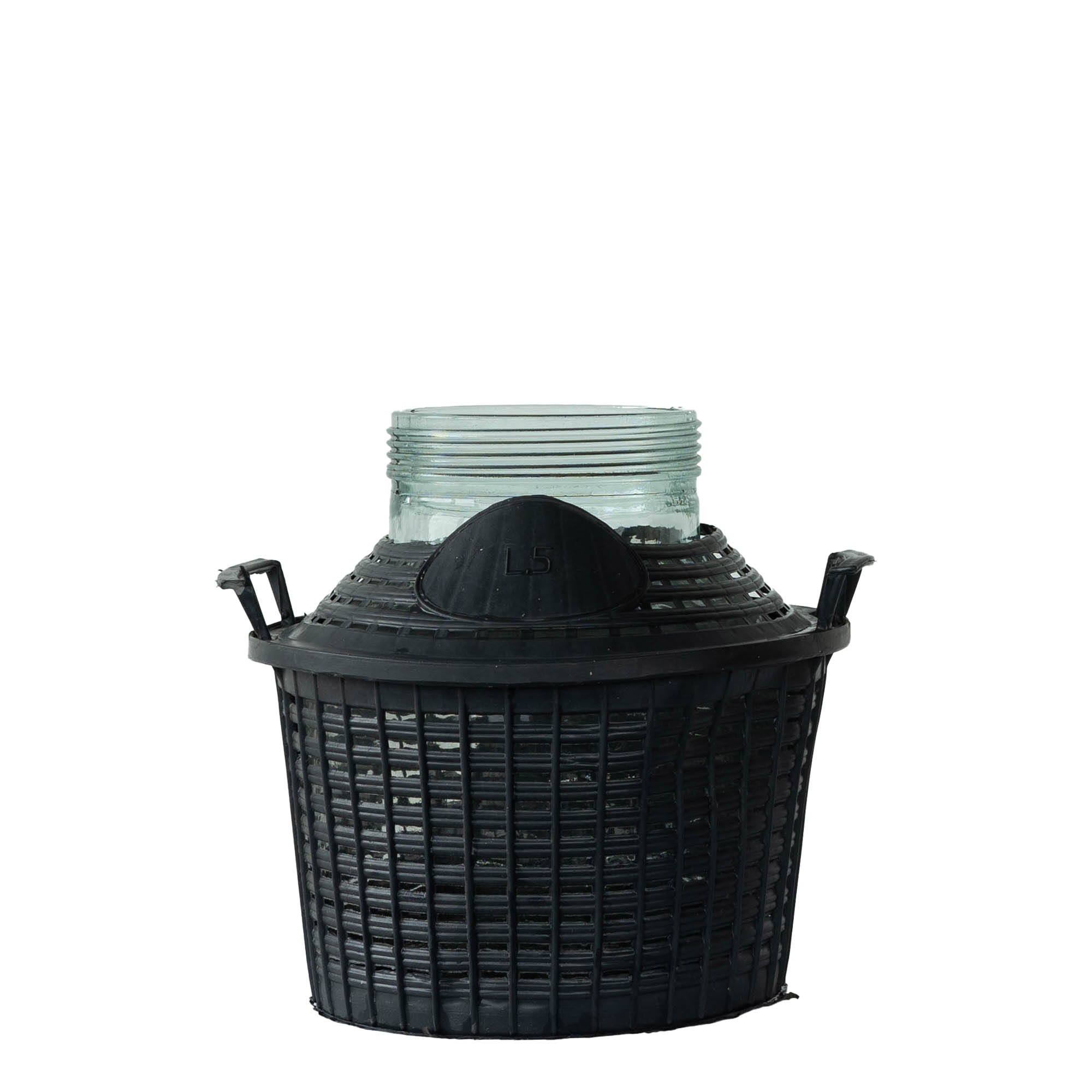 Νταμιτζάνα 5 l με φαρδύ λαιμό, γυάλινη, στόμιο: βιδωτό πώμα