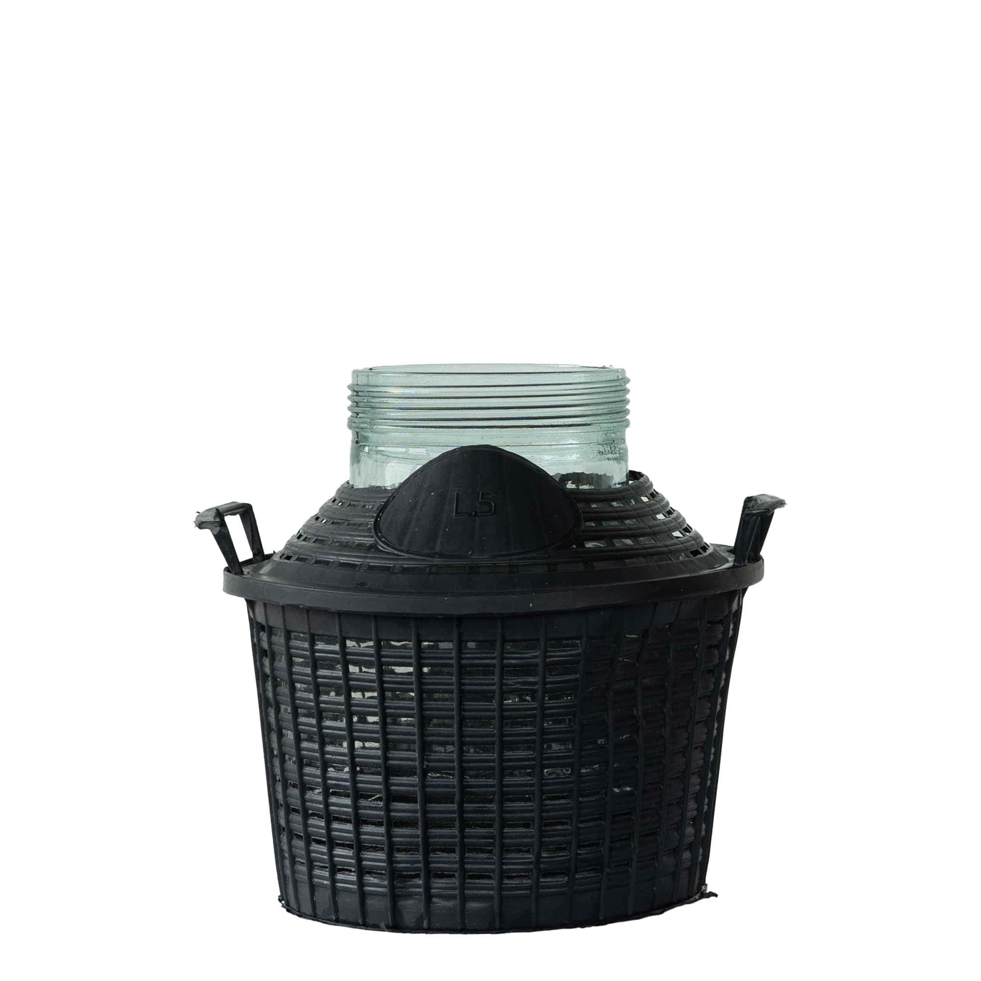 Νταμιτζάνα 5 l με φαρδύ λαιμό, γυάλινη, στόμιο: βιδωτό πώμα