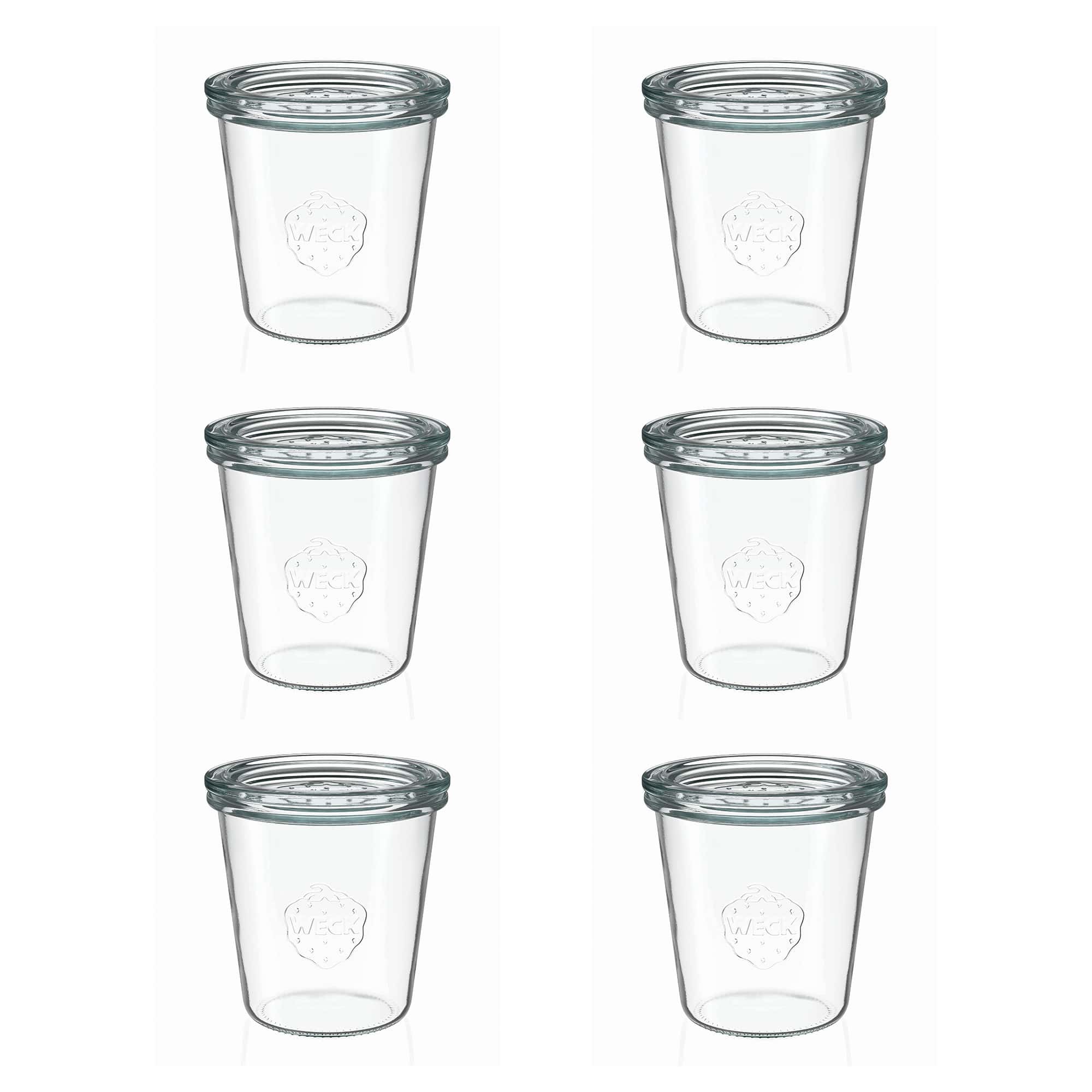 6x Ψηλό κυλινδρικό βάζο WECK 290 ml με γυάλινο καπάκι RR 80