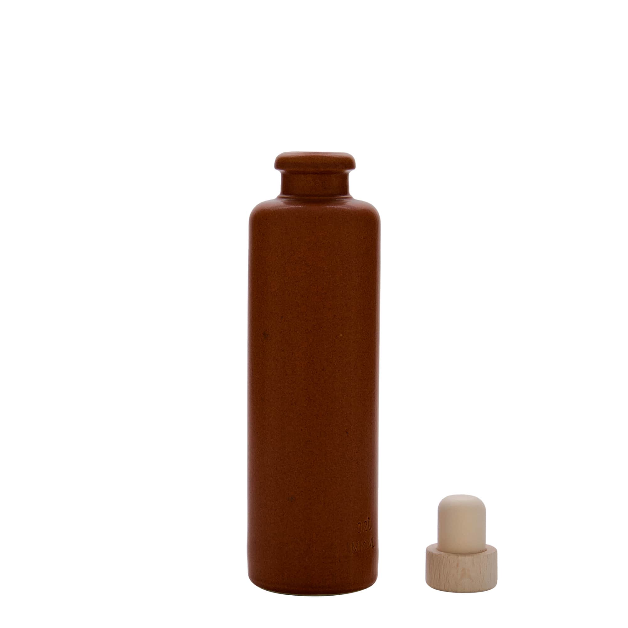 Κεραμικό μπουκάλι 200 ml, κεραμικό, κόκκινο-καφέ, στόμιο: φελλός