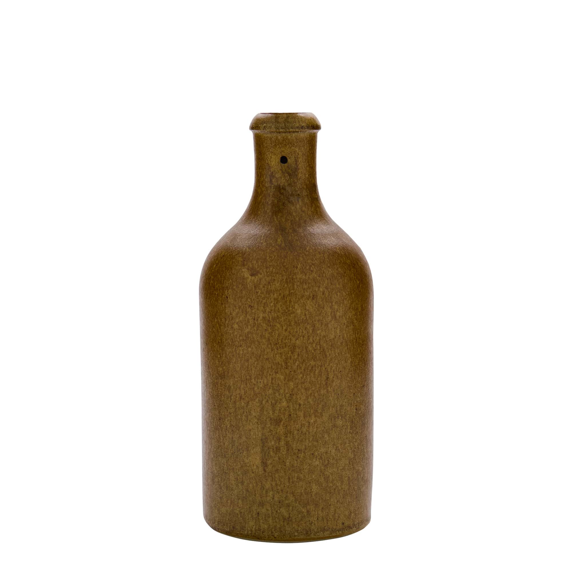 Κεραμικό μπουκάλι 500 ml, κεραμικό, καφέ κρυσταλλιζέ, στόμιο: μηχανικό πώμα