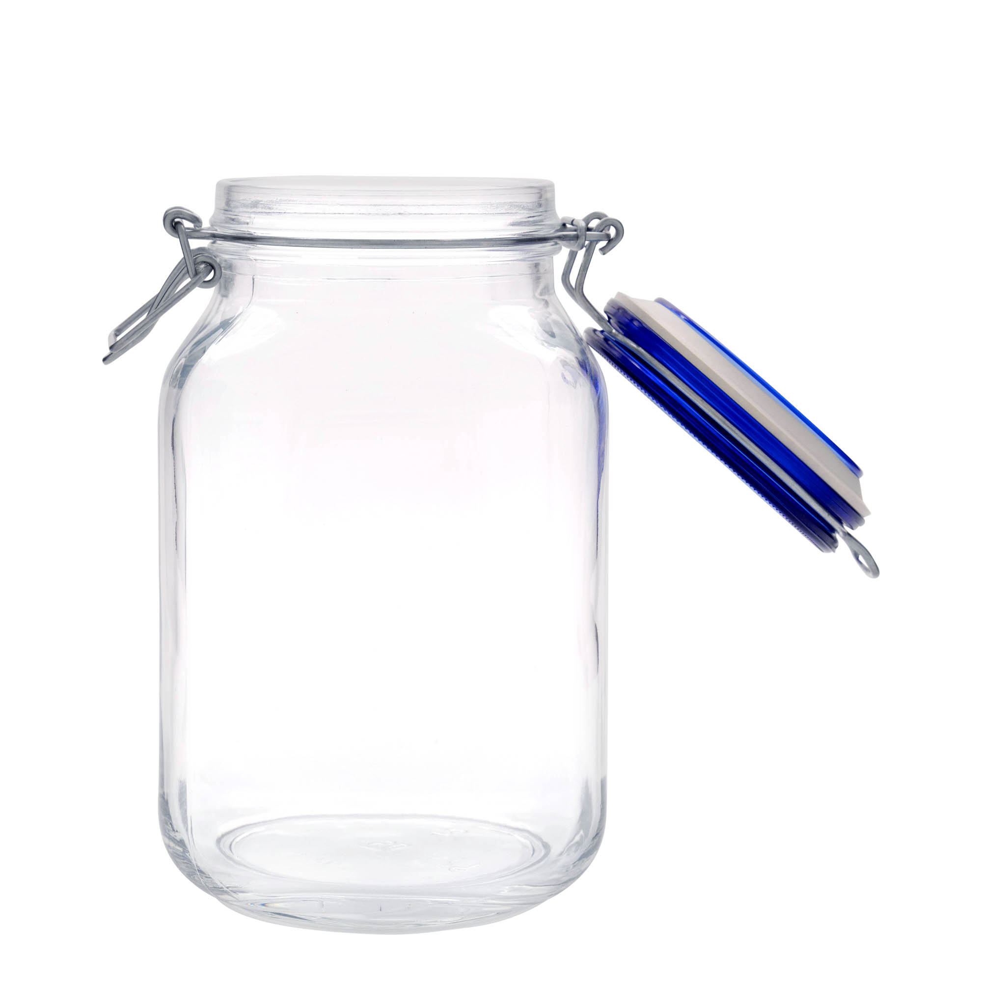 Βάζο με καπάκι με κλιπ 'Fido' Blue Top 2.000 ml, τετράγωνο, στόμιο: καπάκι με κλιπ