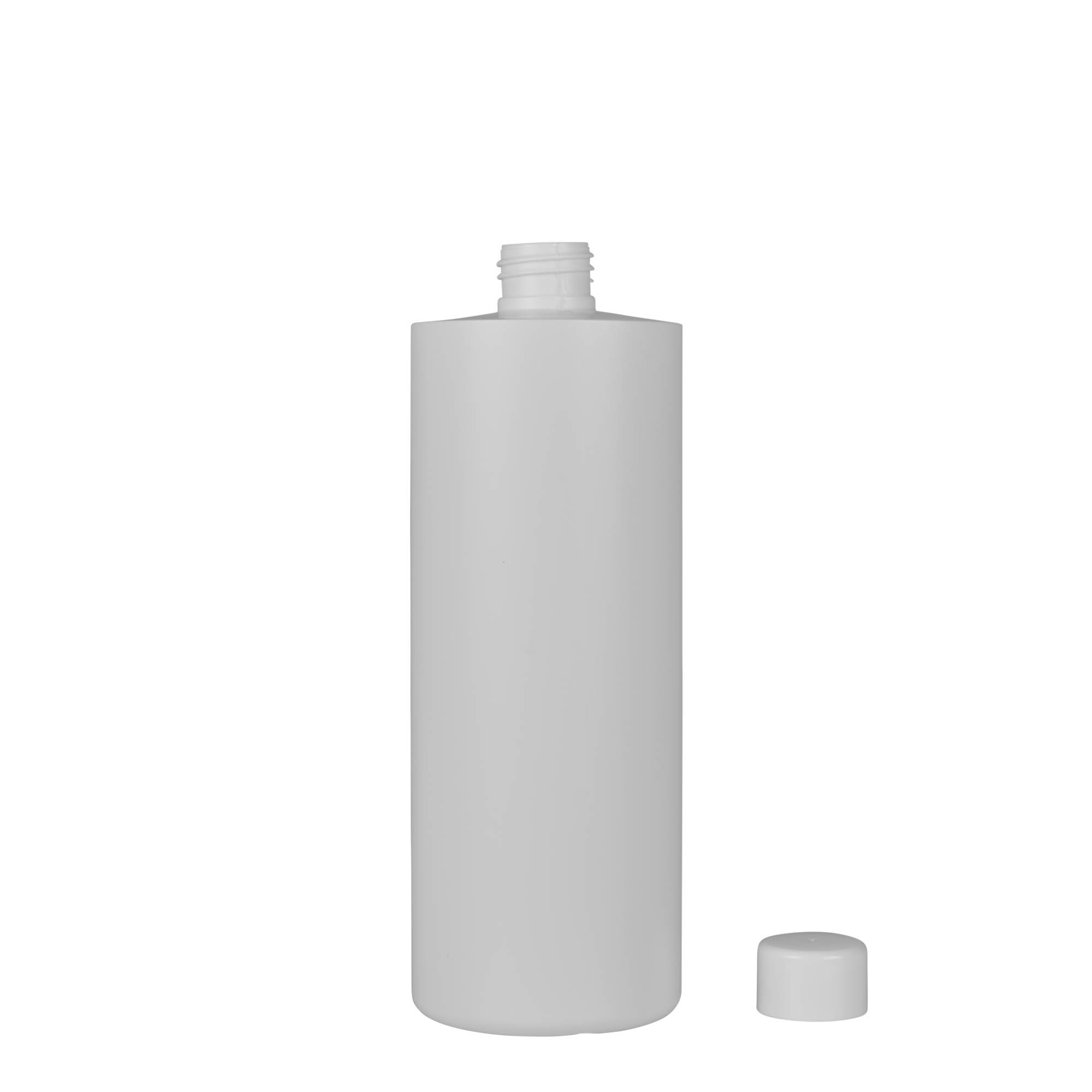 500 ml πλαστικό μπουκάλι 'Pipe', πράσινο HDPE, λευκό, στόμιο: 24/410