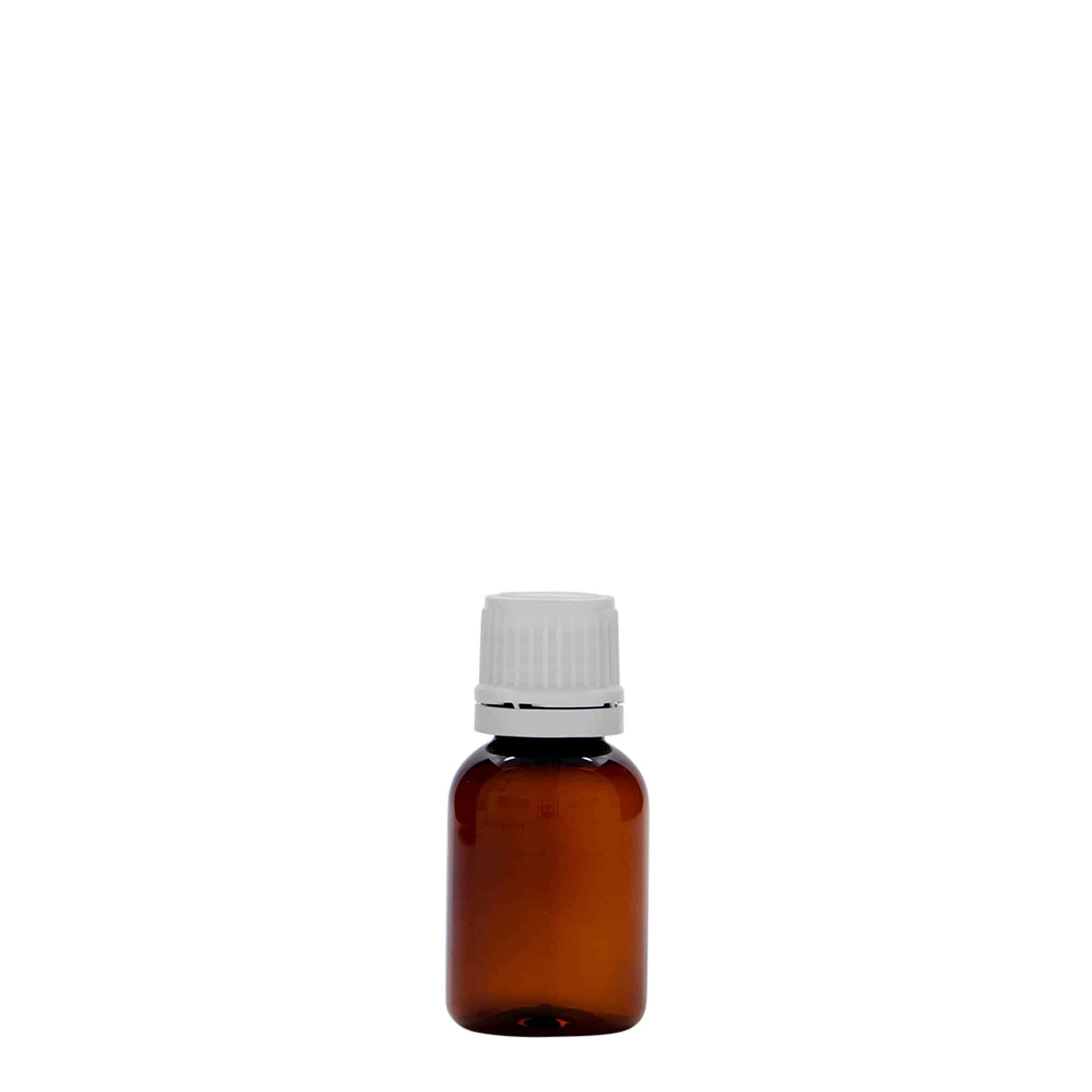 Μπουκάλι φαρμάκου PET 'Easy Living' 20 ml, καφέ, πλαστικό, στόμιο: DIN 18