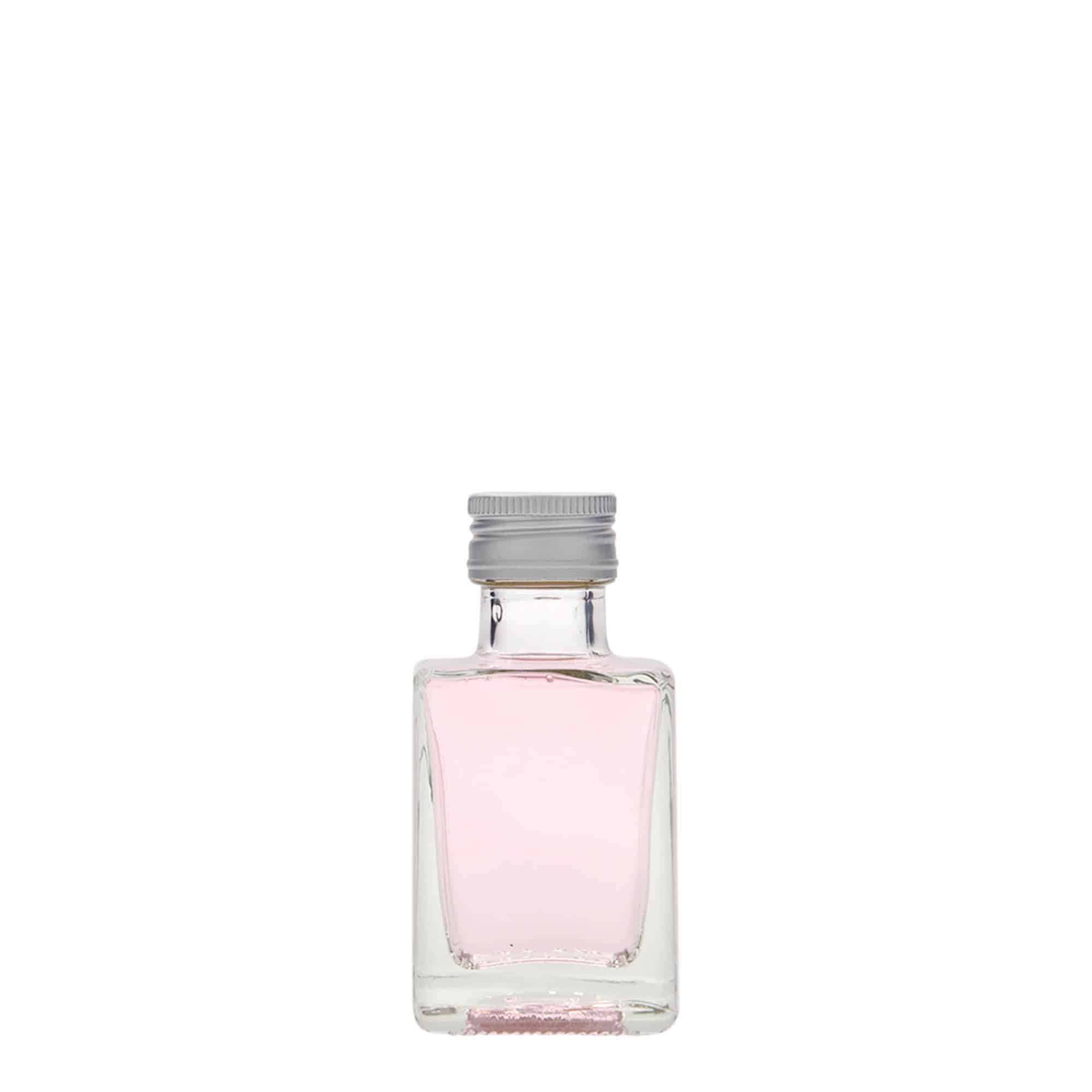 Γυάλινο μπουκάλι 'Cube' 50 ml, τετράγωνο, στόμιο: PP 24