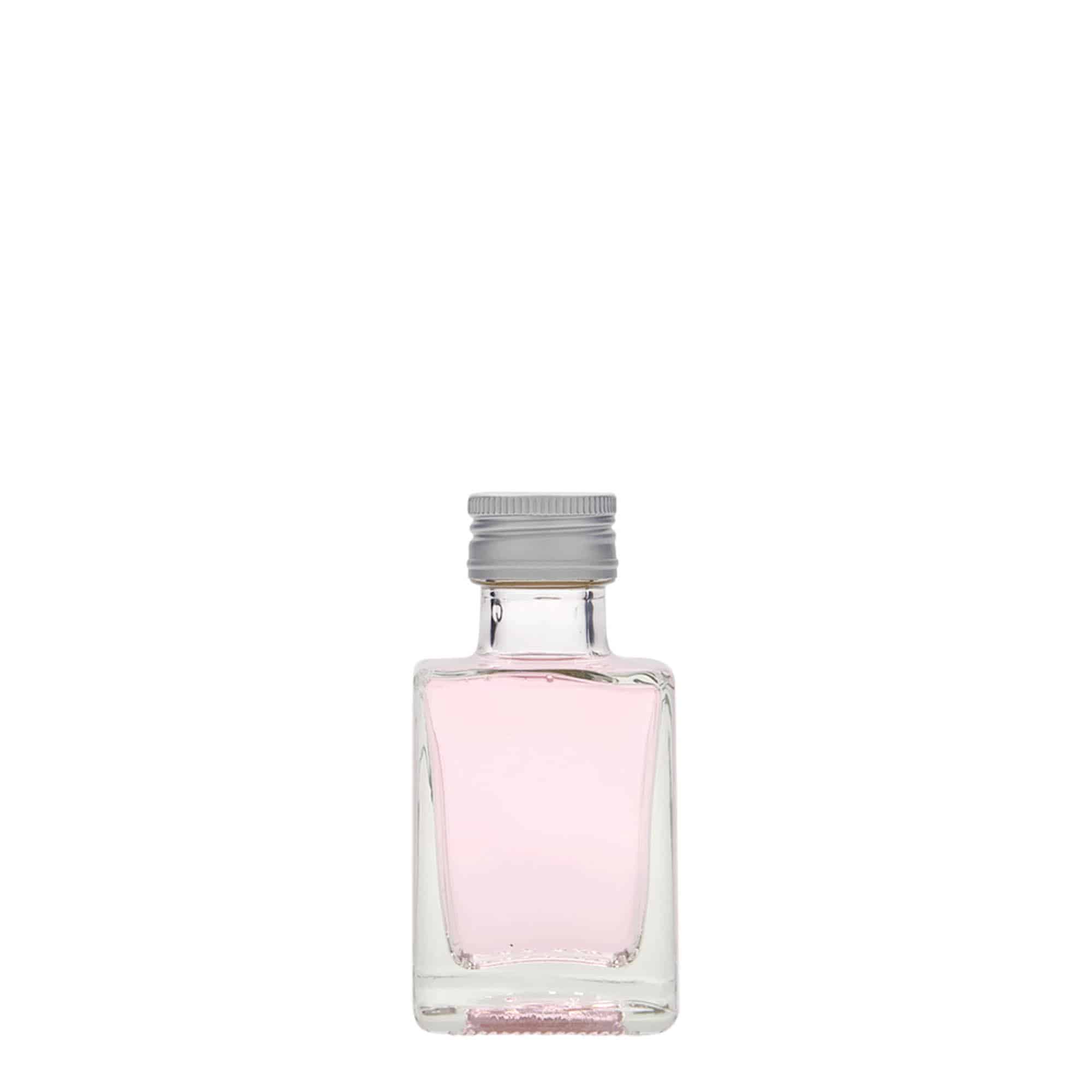 50 ml γυάλινο μπουκάλι 'Cube', τετράγωνο, στόμιο: PP 24