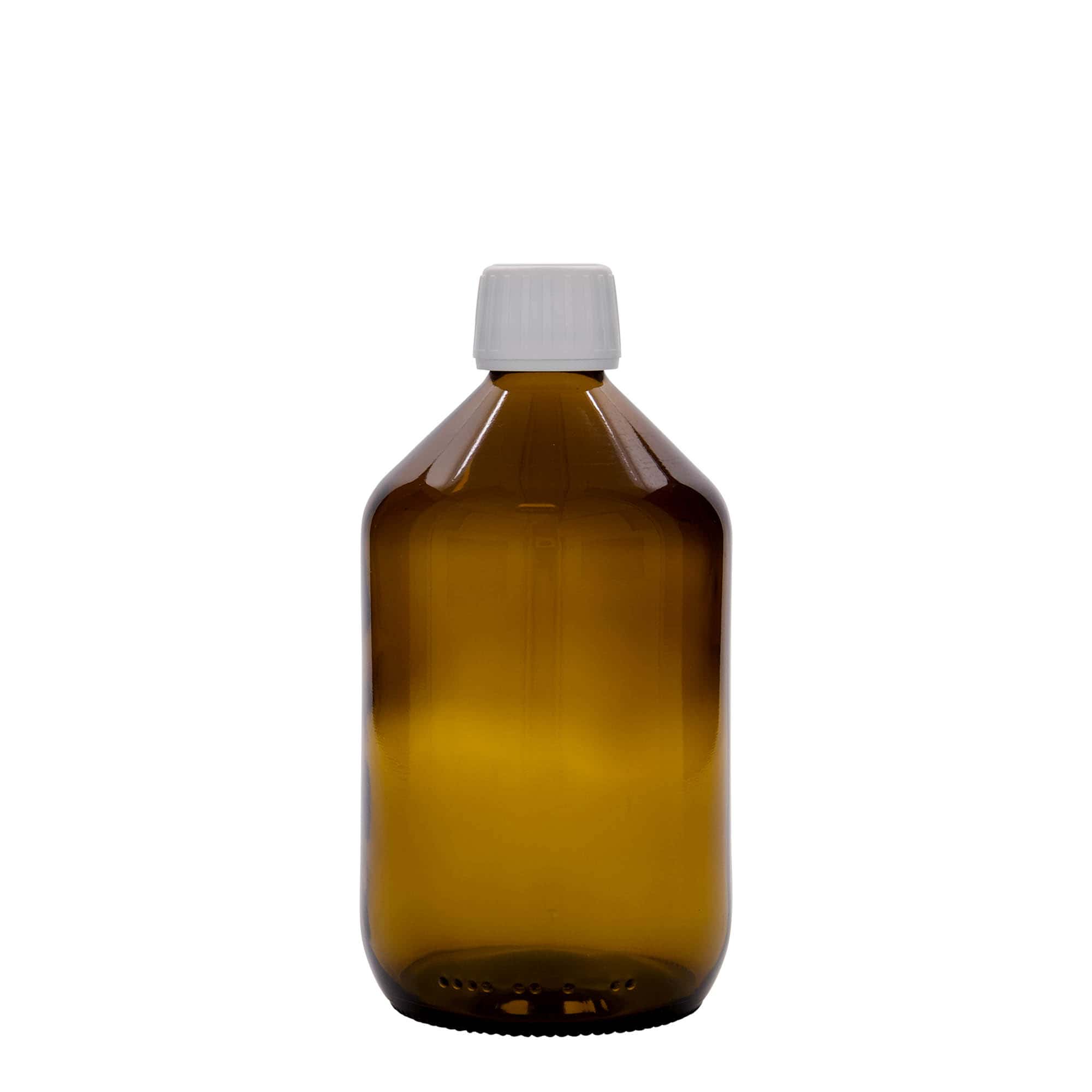 500 ml φαρμακευτικό μπουκάλι, καφέ, γυαλί, στόμιο: PP 28