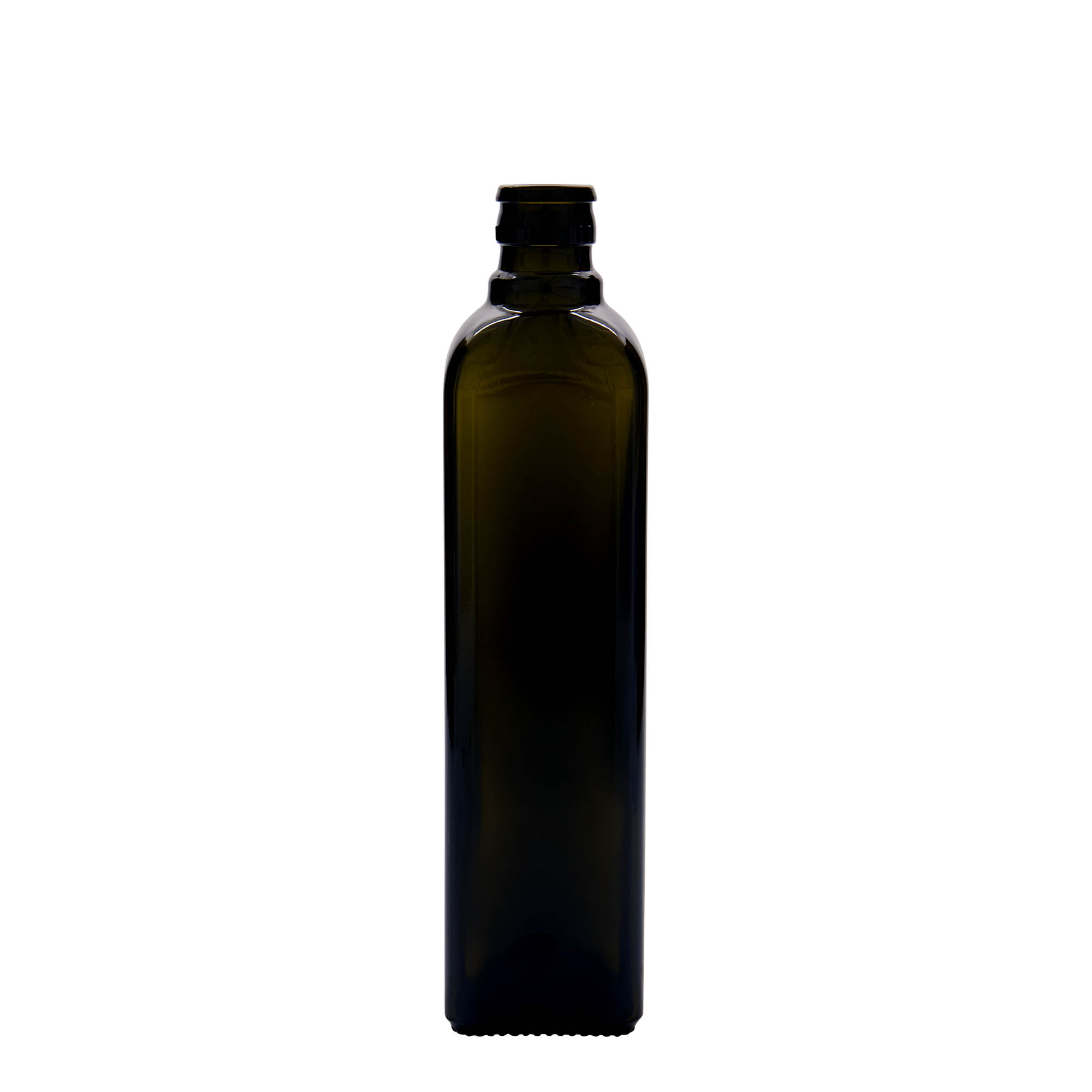 Μπουκάλι για ξίδι/λάδι 'Quadra' 500 ml, γυάλινο, τετράγωνο, πράσινο αντικέ, στόμιο: DOP