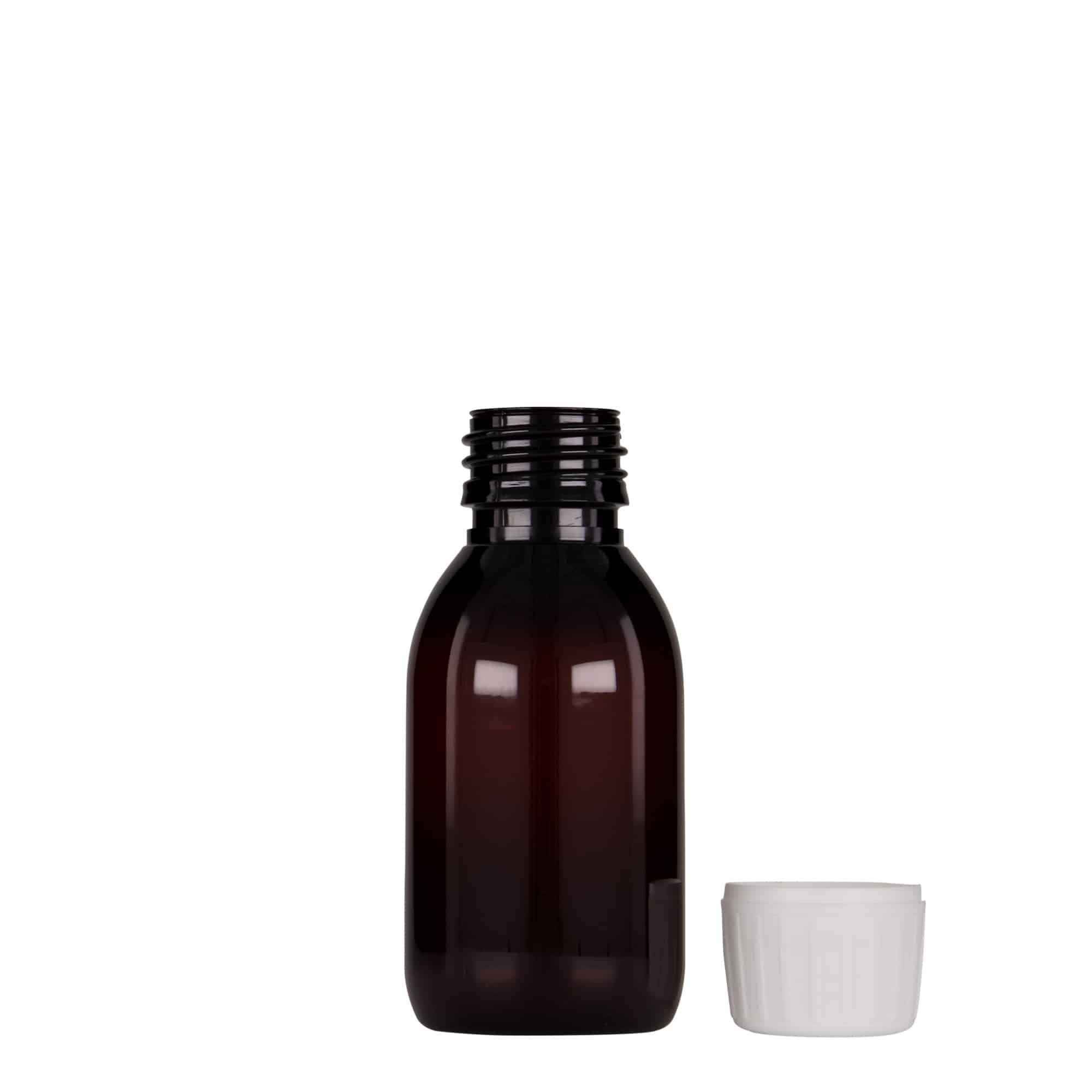 Μπουκάλι φαρμάκου PET 100 ml, καφέ, πλαστικό, στόμιο: PP 28