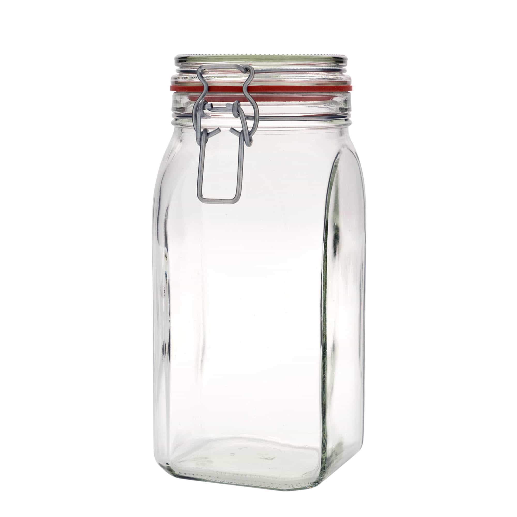 Βάζο με καπάκι με κλιπ 1.540 ml, τετράγωνο, στόμιο: καπάκι με κλιπ