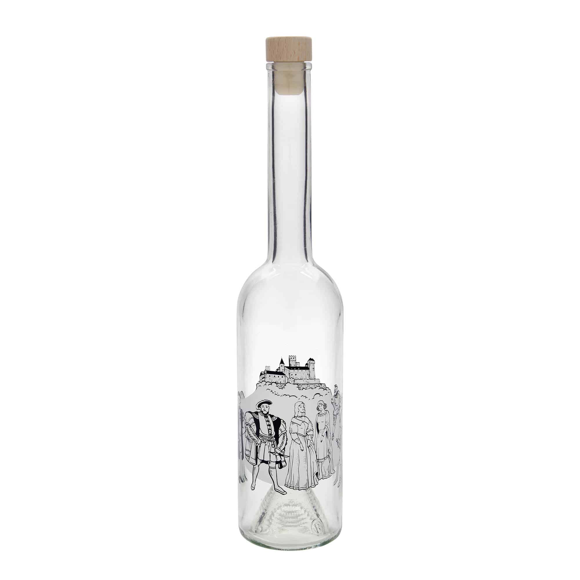 500 ml γυάλινο μπουκάλι 'Όπερα', θέμα: Μεσαίωνας, στόμιο: φελλός