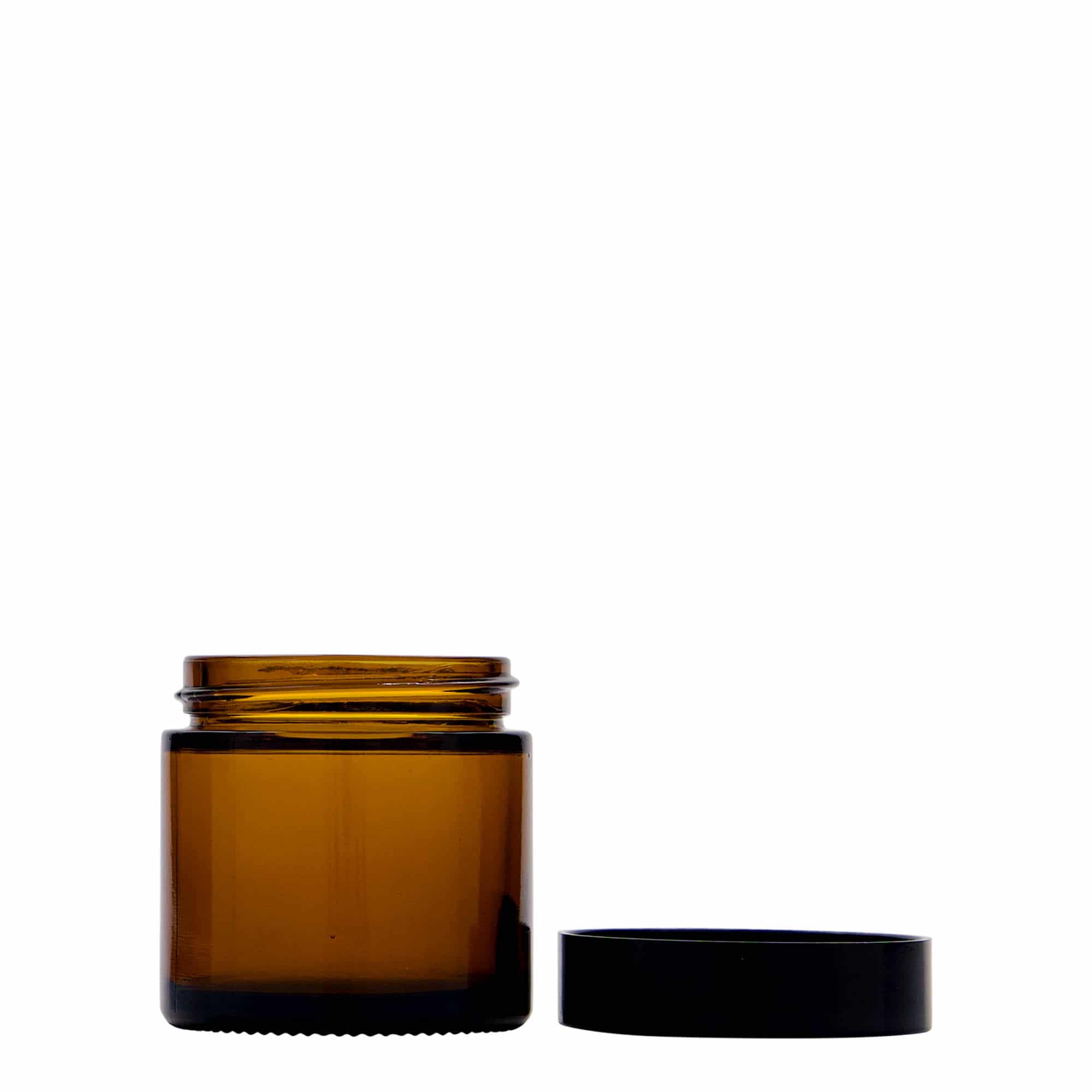 Βάζο για καλλυντικά 'Brown Line' 60 ml, γυάλινο, καφέ, στόμιο: βιδωτό πώμα