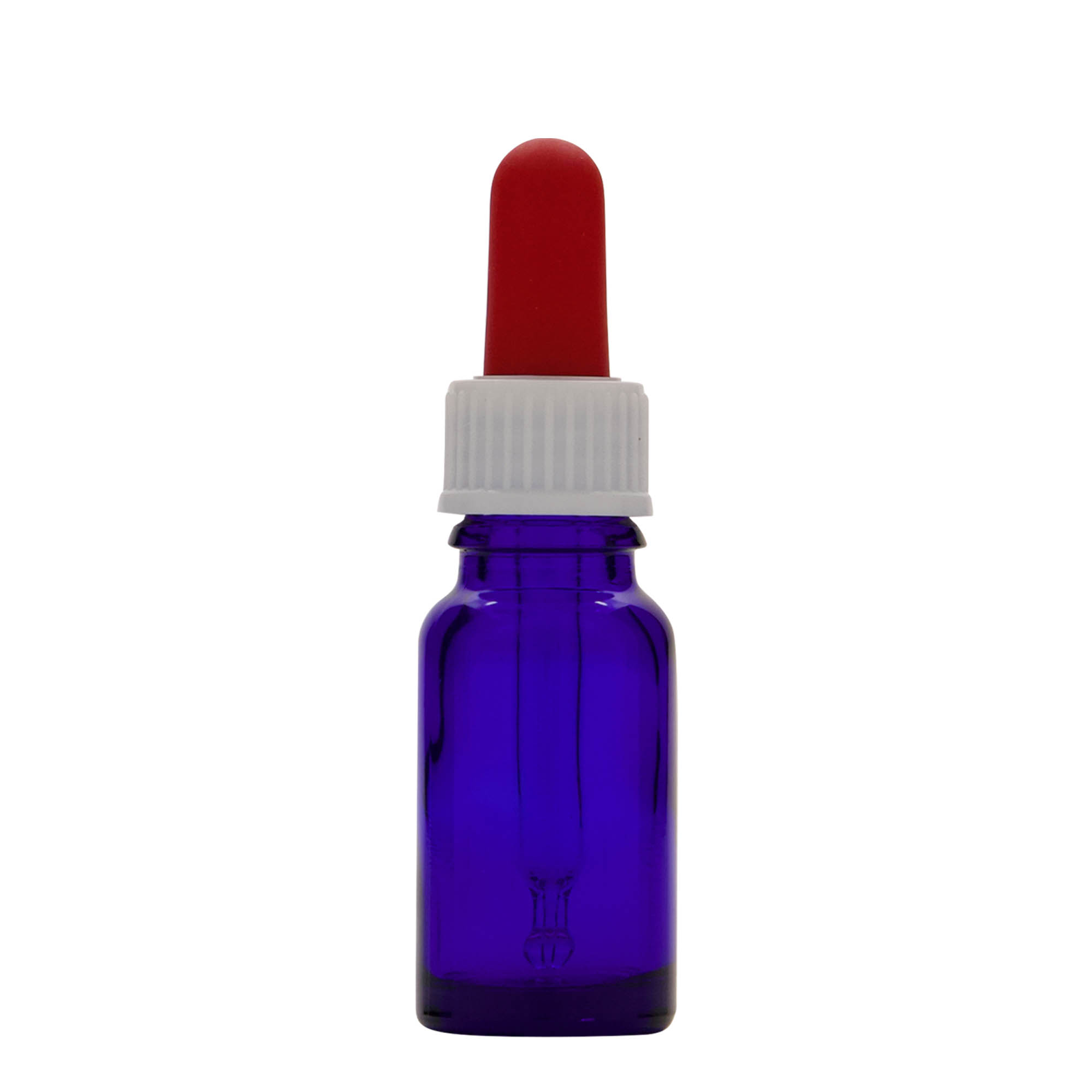 Μπουκάλι φαρμάκου με σταγονόμετρο 10 ml, γυάλινο, μπλε ρουά-κόκκινο, στόμιο: DIN 18
