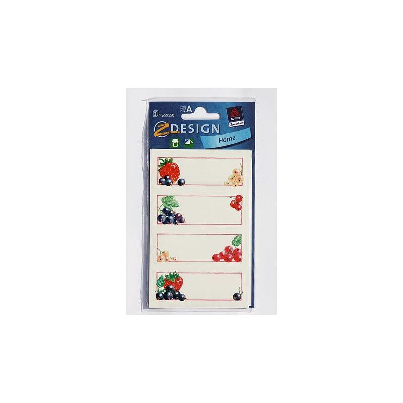 Ετικέτες Zweckform 'Φραγκοστάφυλα', ορθογώνιες, χάρτινες, πολύχρωμες