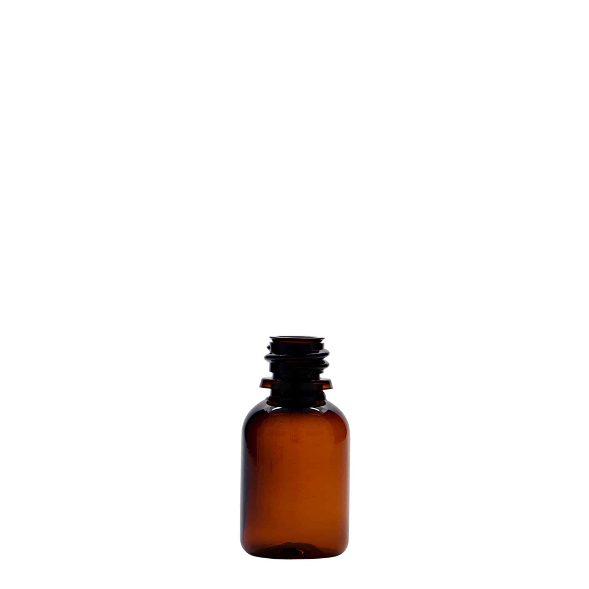 20 ml φιάλη φαρμάκου PET 'Easy Living', καφέ, πλαστικό, στόμιο: DIN 18