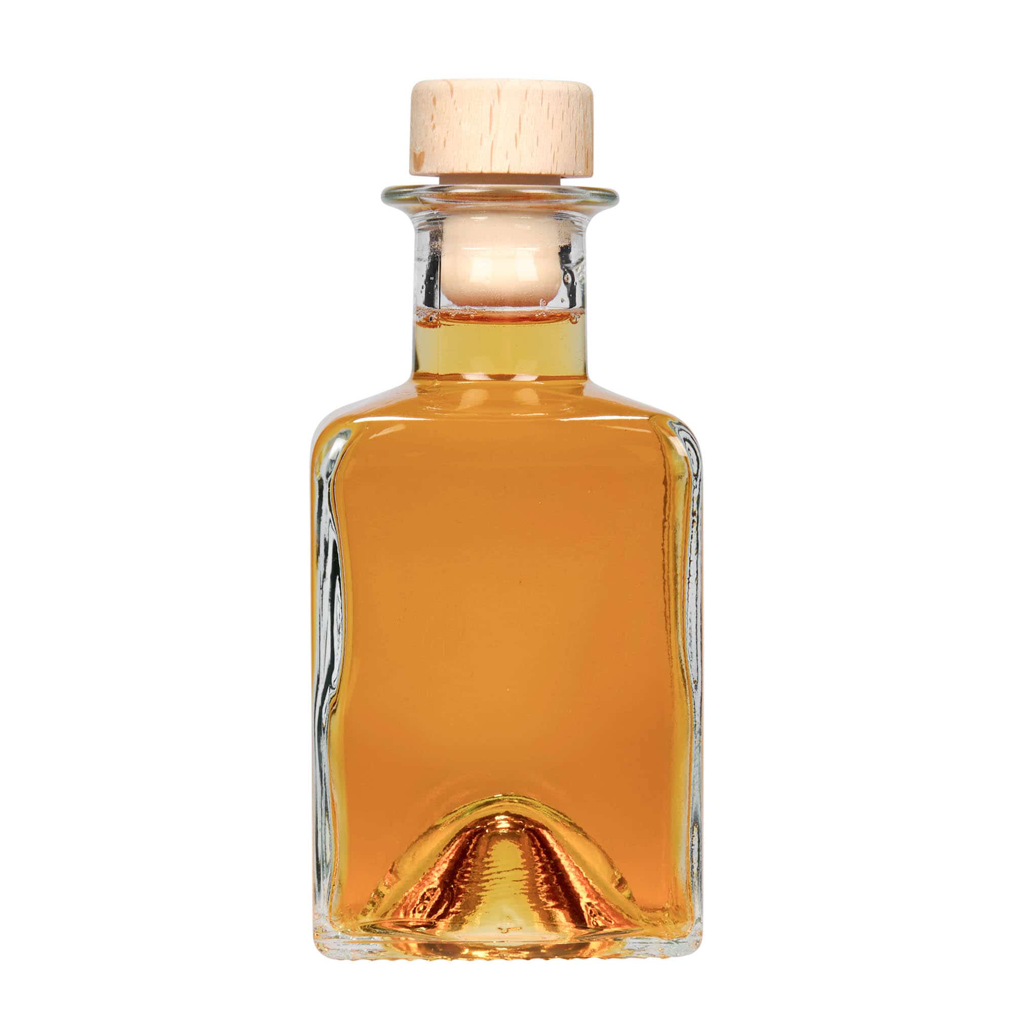 Γυάλινο μπουκάλι 'Kubica' 200 ml, τετράγωνο, στόμιο: φελλός