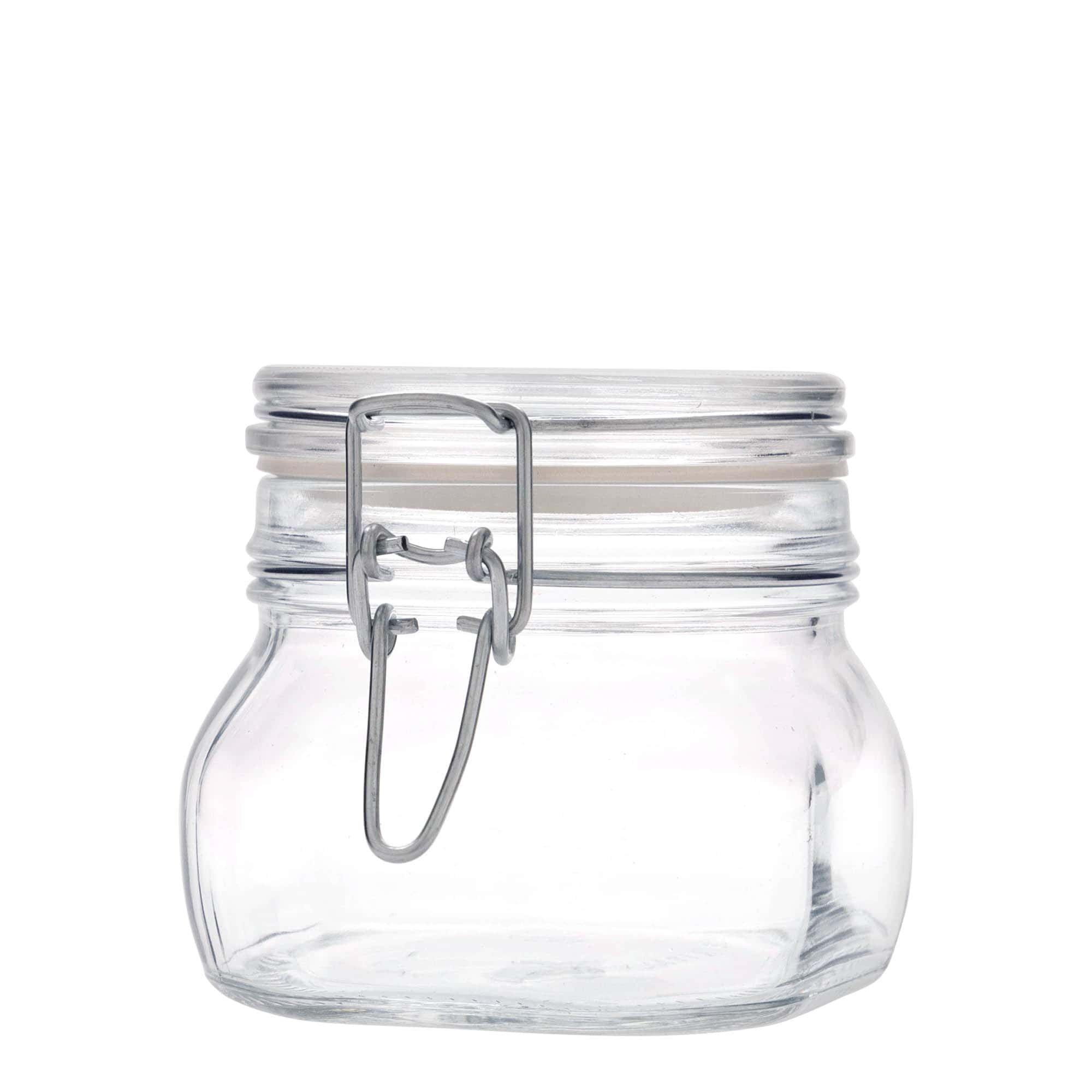 Βάζο με καπάκι με κλιπ 'Fido' 500 ml, τετράγωνο, στόμιο: καπάκι με κλιπ