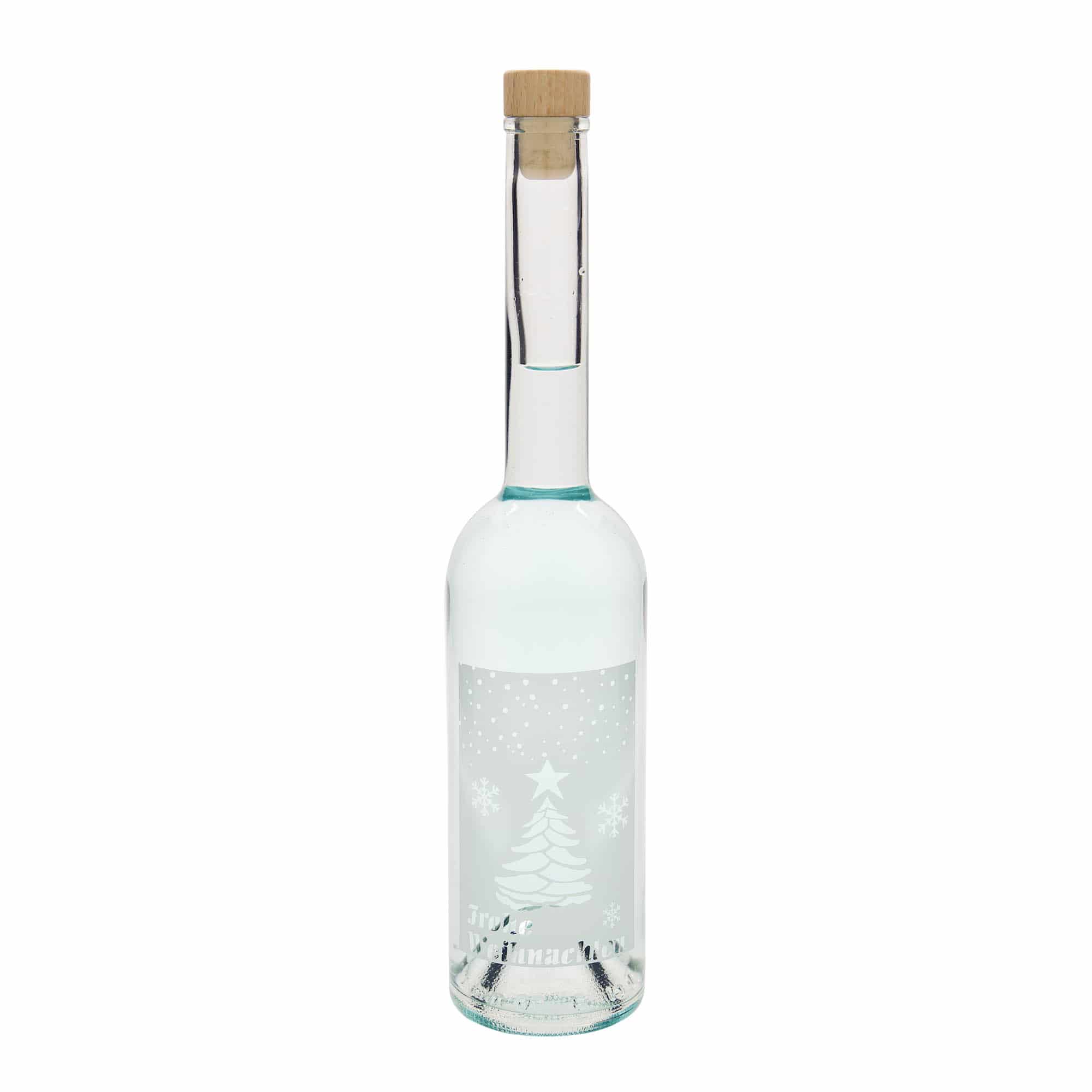 500 ml γυάλινο μπουκάλι 'Opera', σχέδιο: Λευκά Χριστούγεννα, στόμιο: Φελλός
