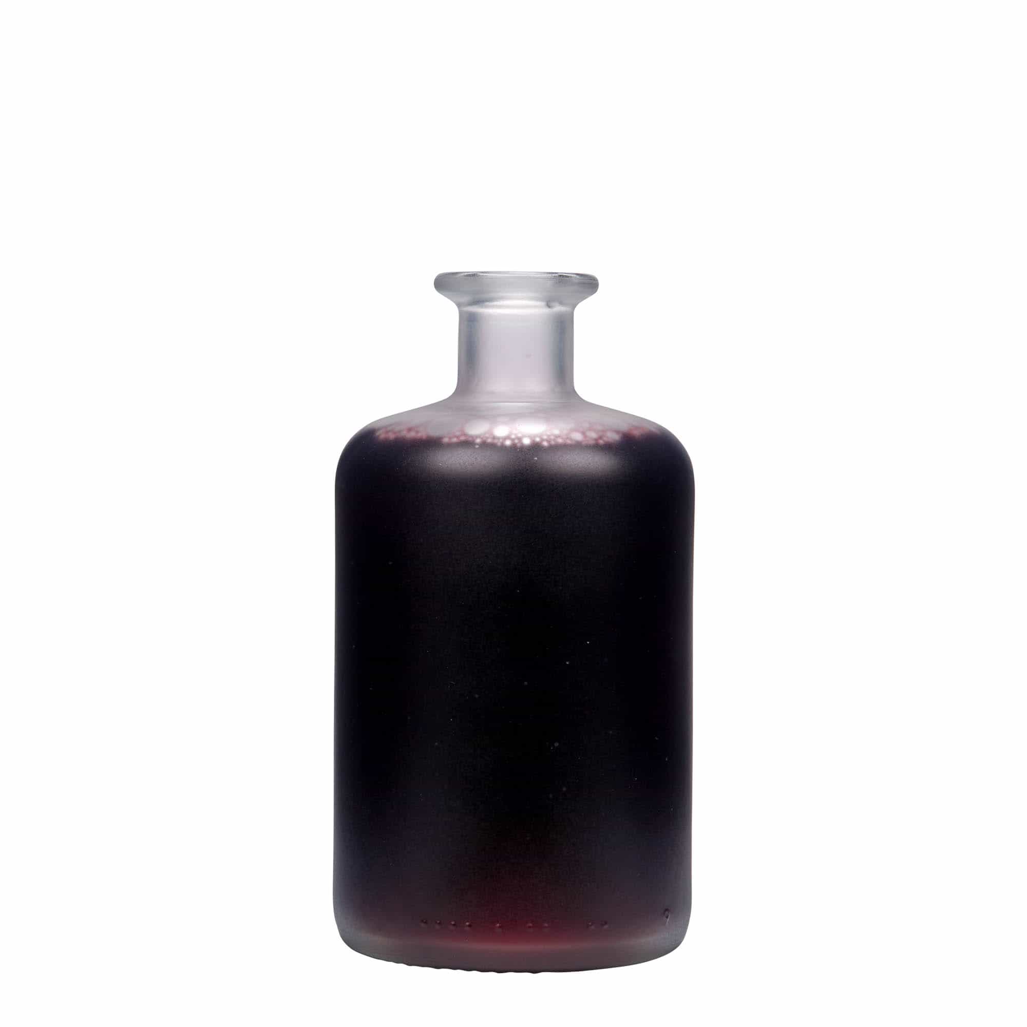 Γυάλινο μπουκάλι φαρμακείου 500 ml, εφέ του πάγου, στόμιο: φελλός
