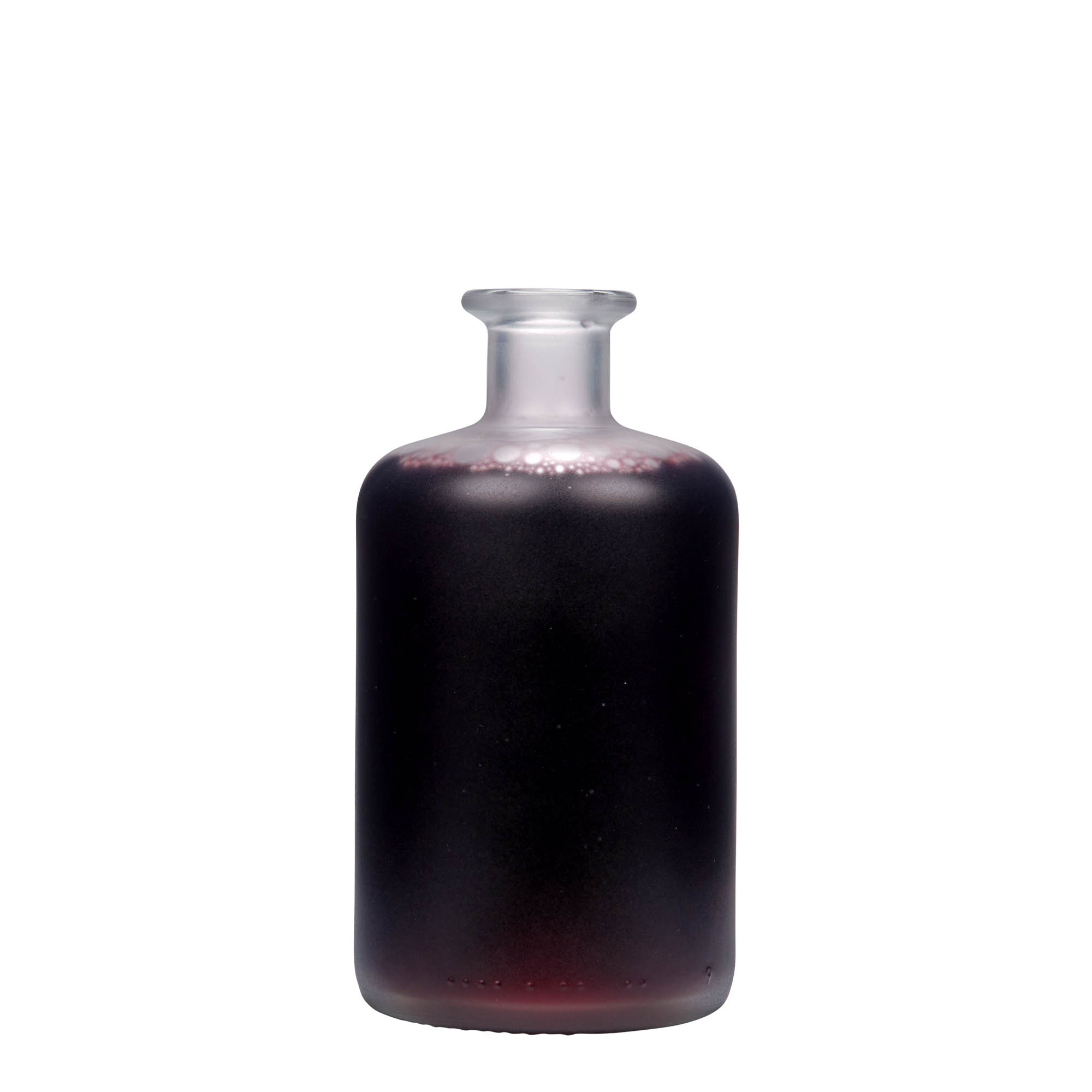 Γυάλινο μπουκάλι φαρμακείου 500 ml, εφέ του πάγου, στόμιο: φελλός