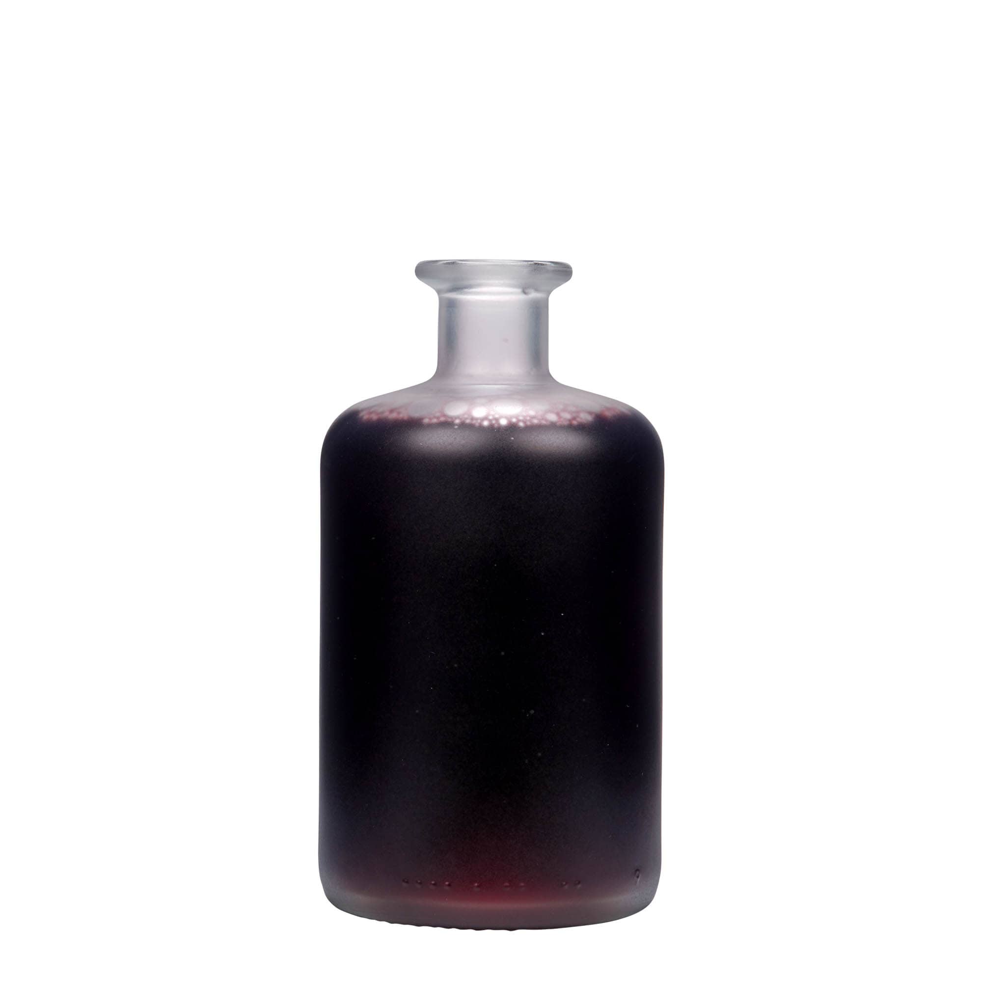 Γυάλινο μπουκάλι φαρμακείου 500 ml, εφέ του πάγου, στόμιο: φελλός