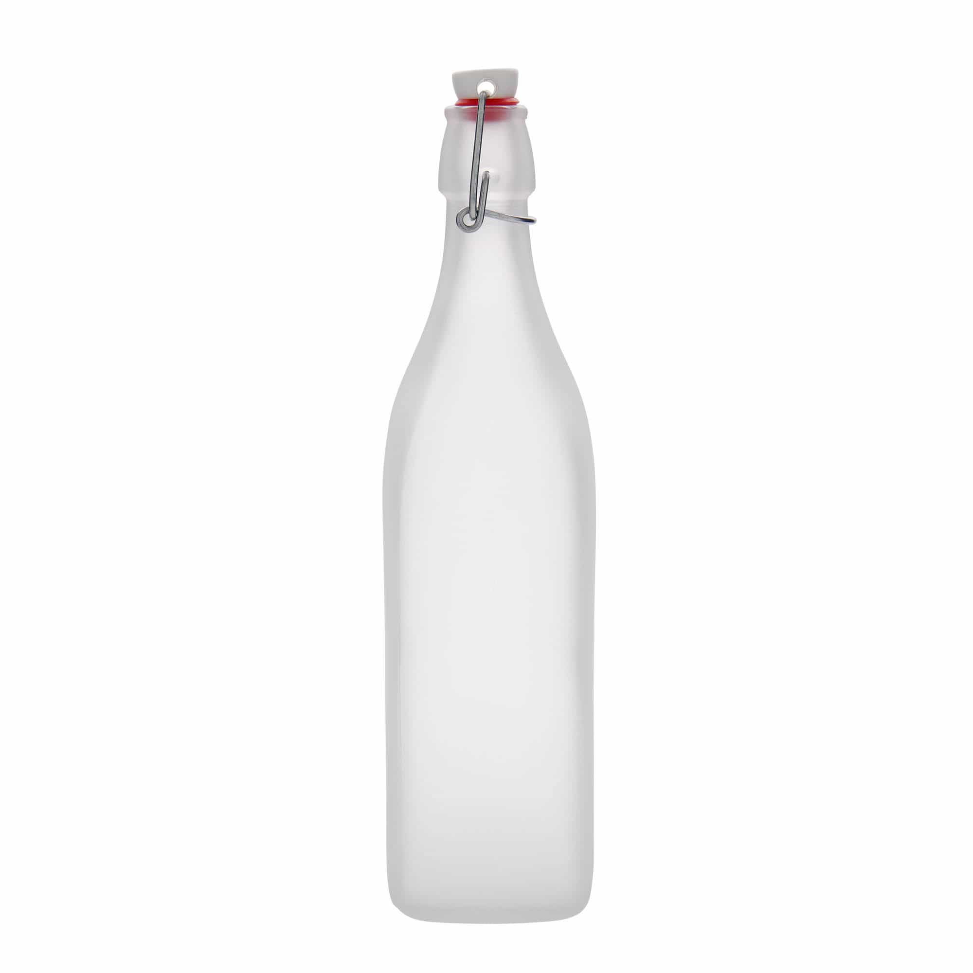 Γυάλινο μπουκάλι 'Swing' 1.000 ml, τετράγωνο, λευκό, στόμιο: μηχανικό πώμα