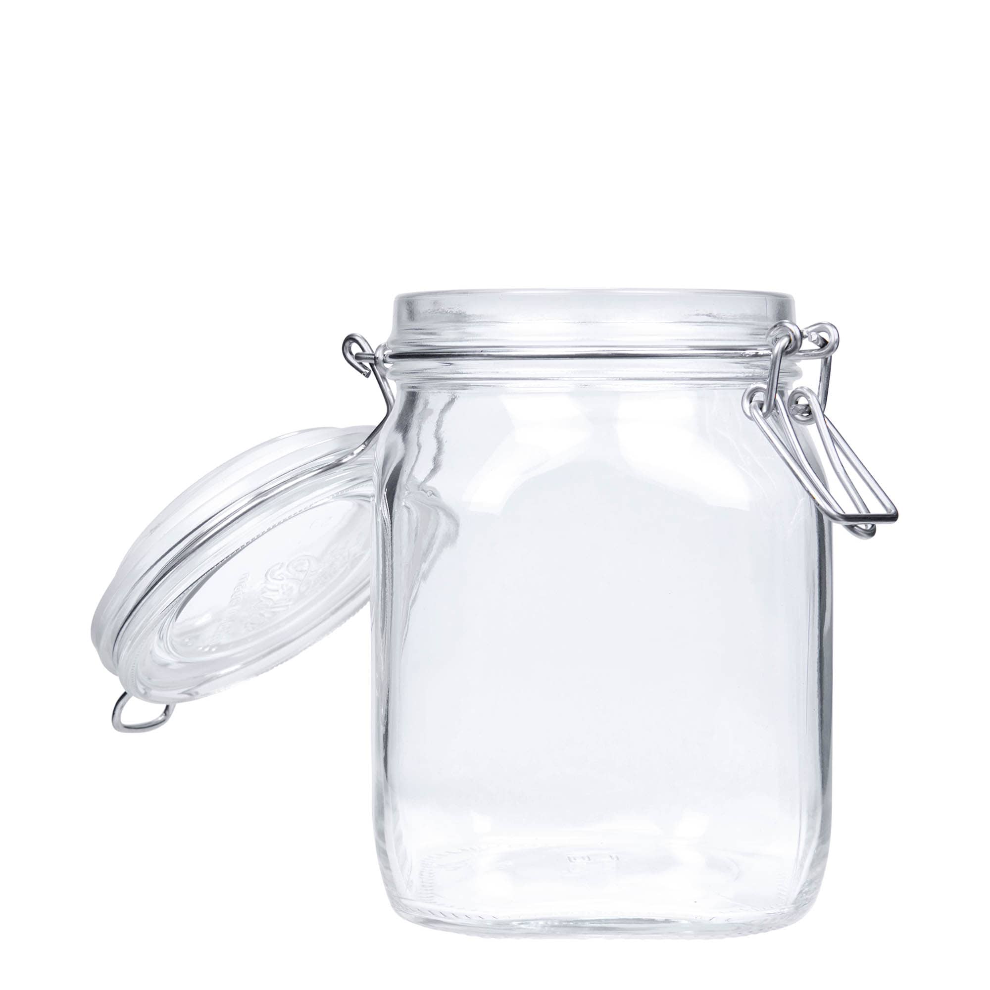 Βάζο με καπάκι με κλιπ 'Fido' 1.000 ml, τετράγωνο, στόμιο: καπάκι με κλιπ