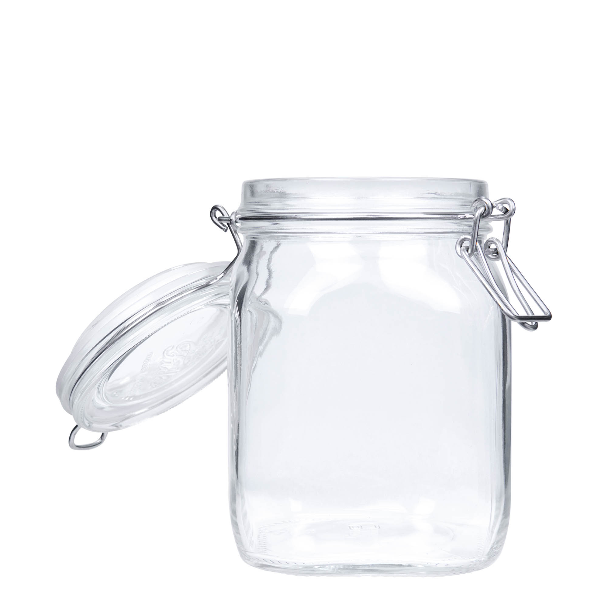 1.000 ml βάζο με σύρμα κλεισίματος 'Fido', τετράγωνο, στόμιο: κλείσιμο με σύρμα