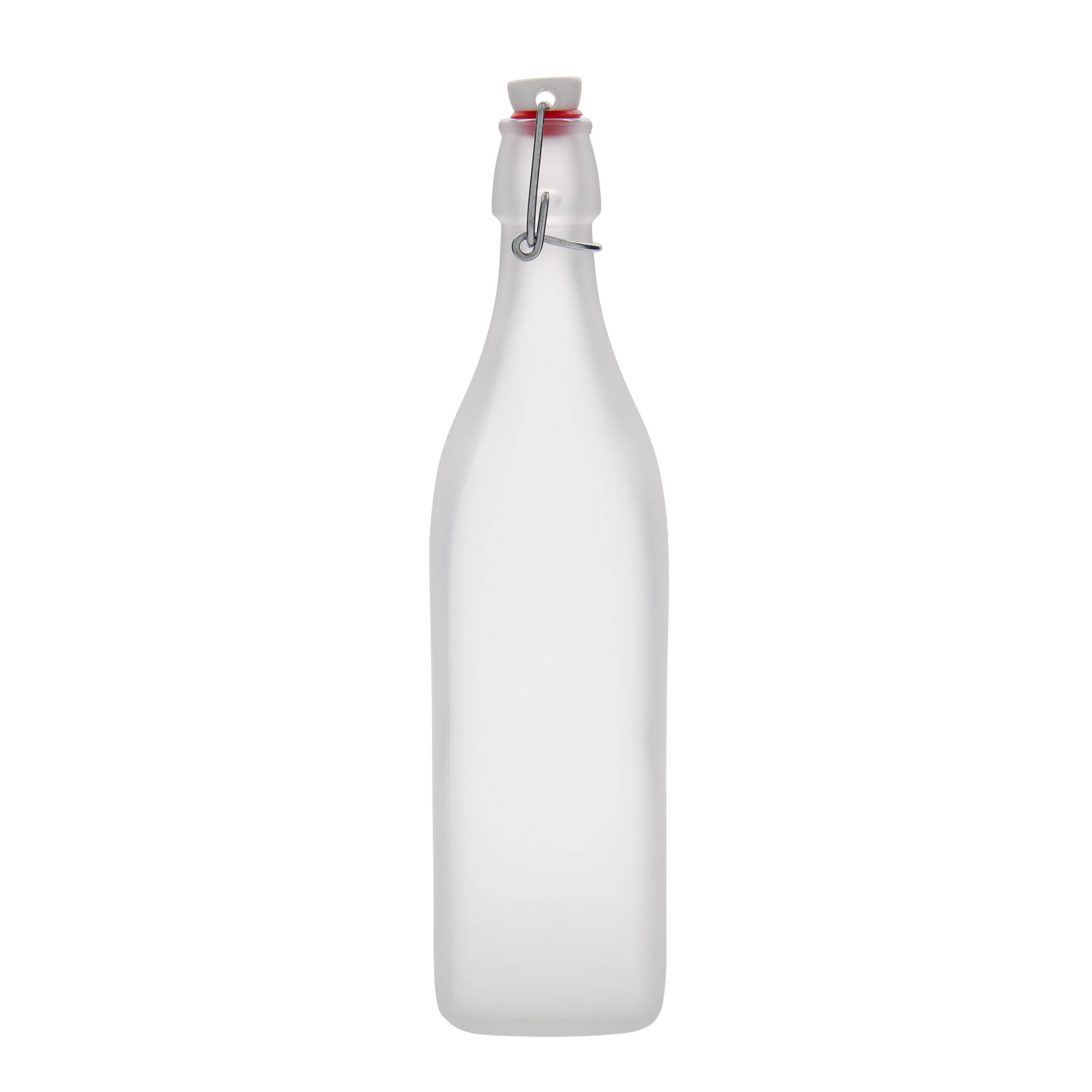 Γυάλινο μπουκάλι 'Swing' 1.000 ml, τετράγωνο, λευκό, στόμιο: μηχανικό πώμα