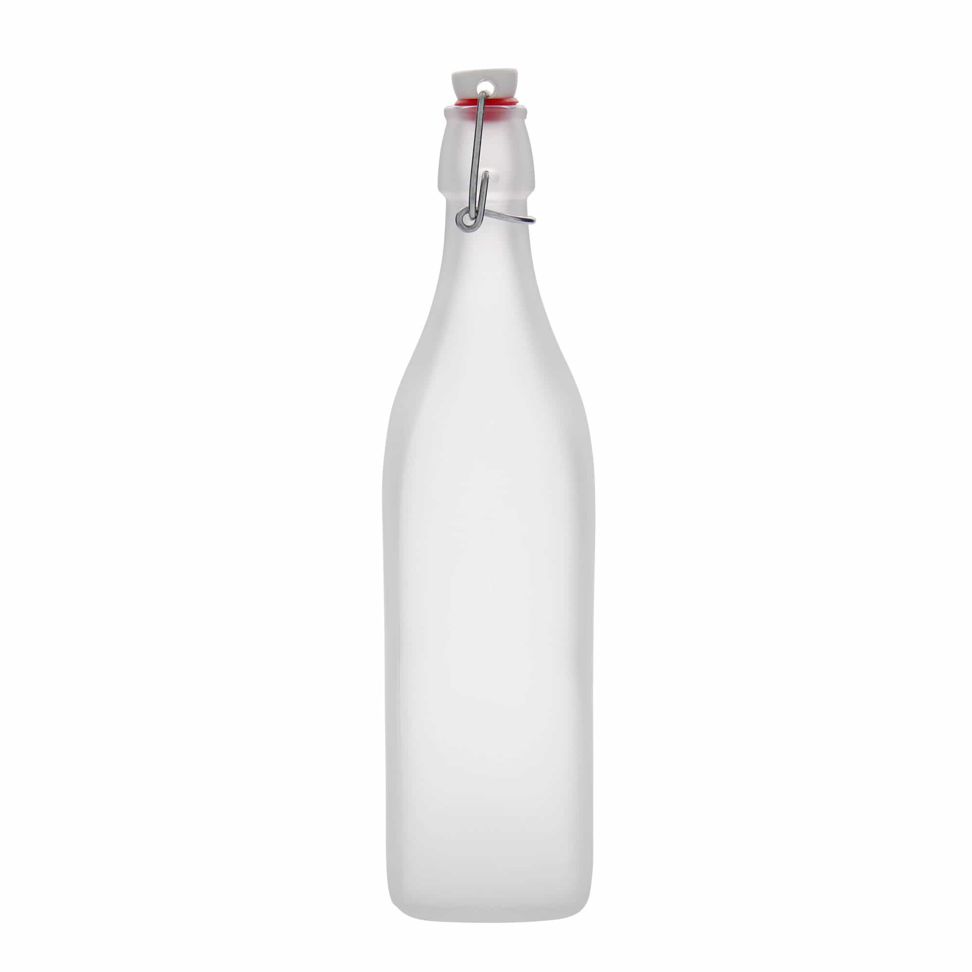 Γυάλινο μπουκάλι 'Swing' 1.000 ml, τετράγωνο, λευκό, στόμιο: μηχανικό πώμα