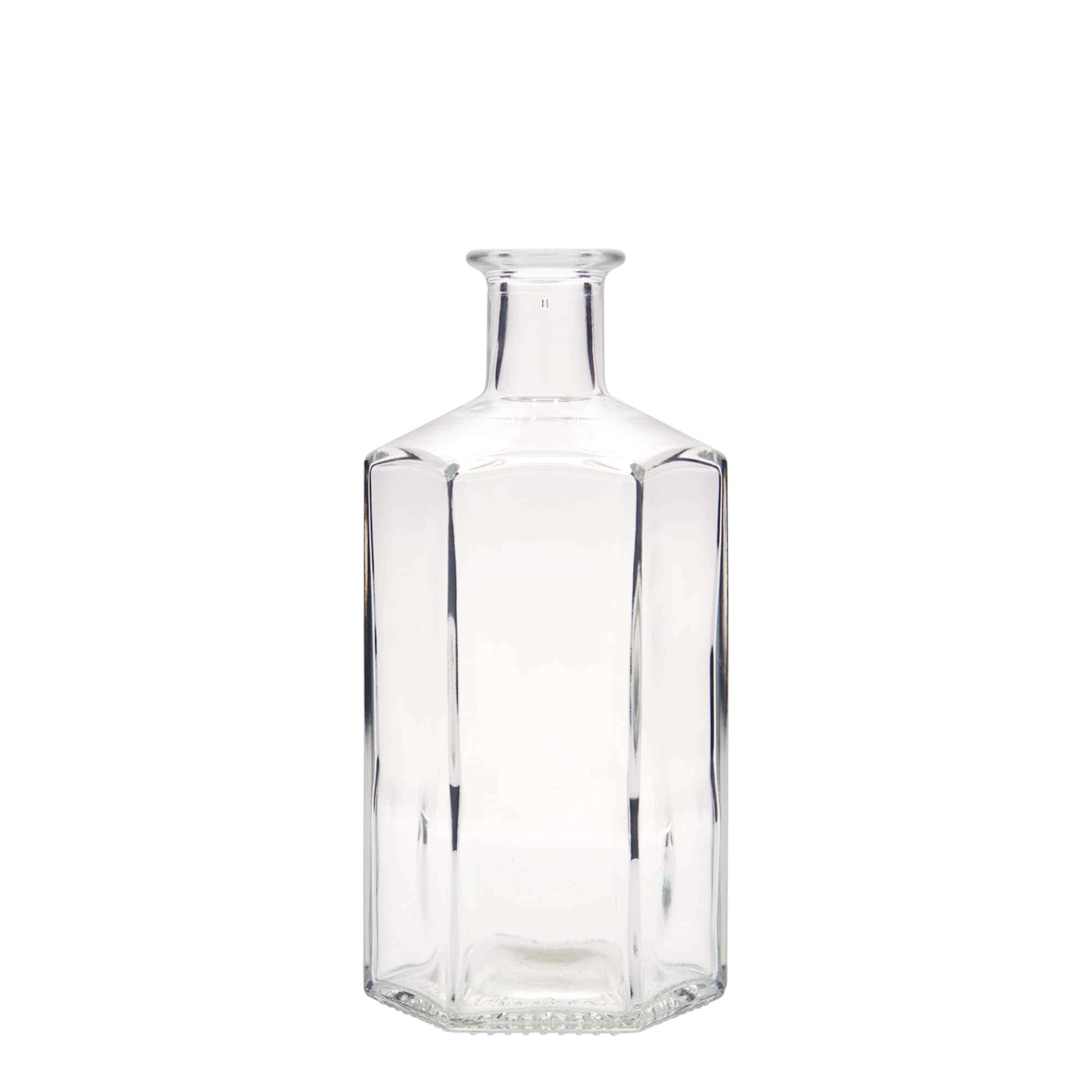 Γυάλινο μπουκάλι φαρμακείου 'Jimmy' 500 ml, εξάγωνο, στόμιο: φελλός