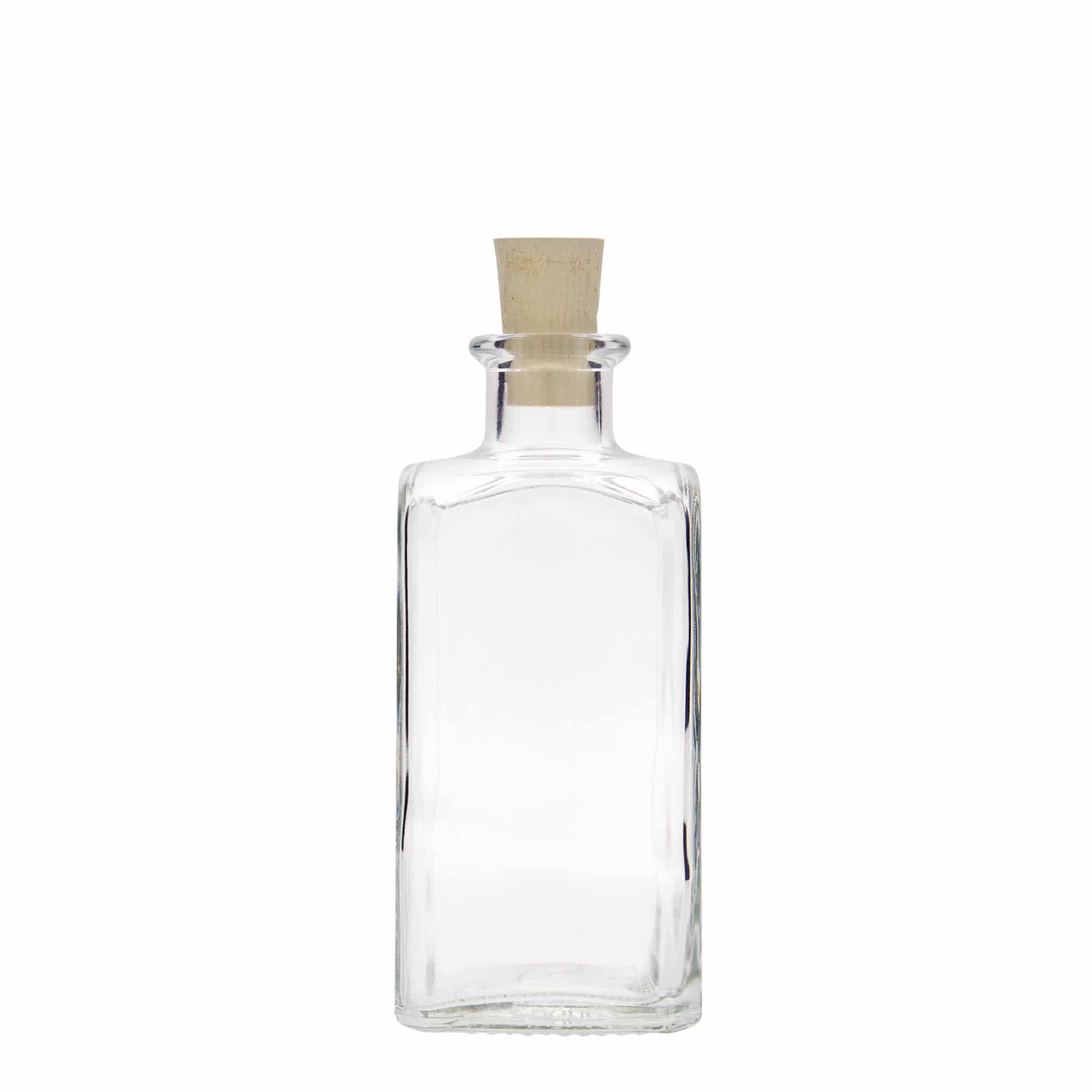 Γυάλινο μπουκάλι φαρμακείου 'Carré' 250 ml, τετράγωνο, στόμιο: φελλός