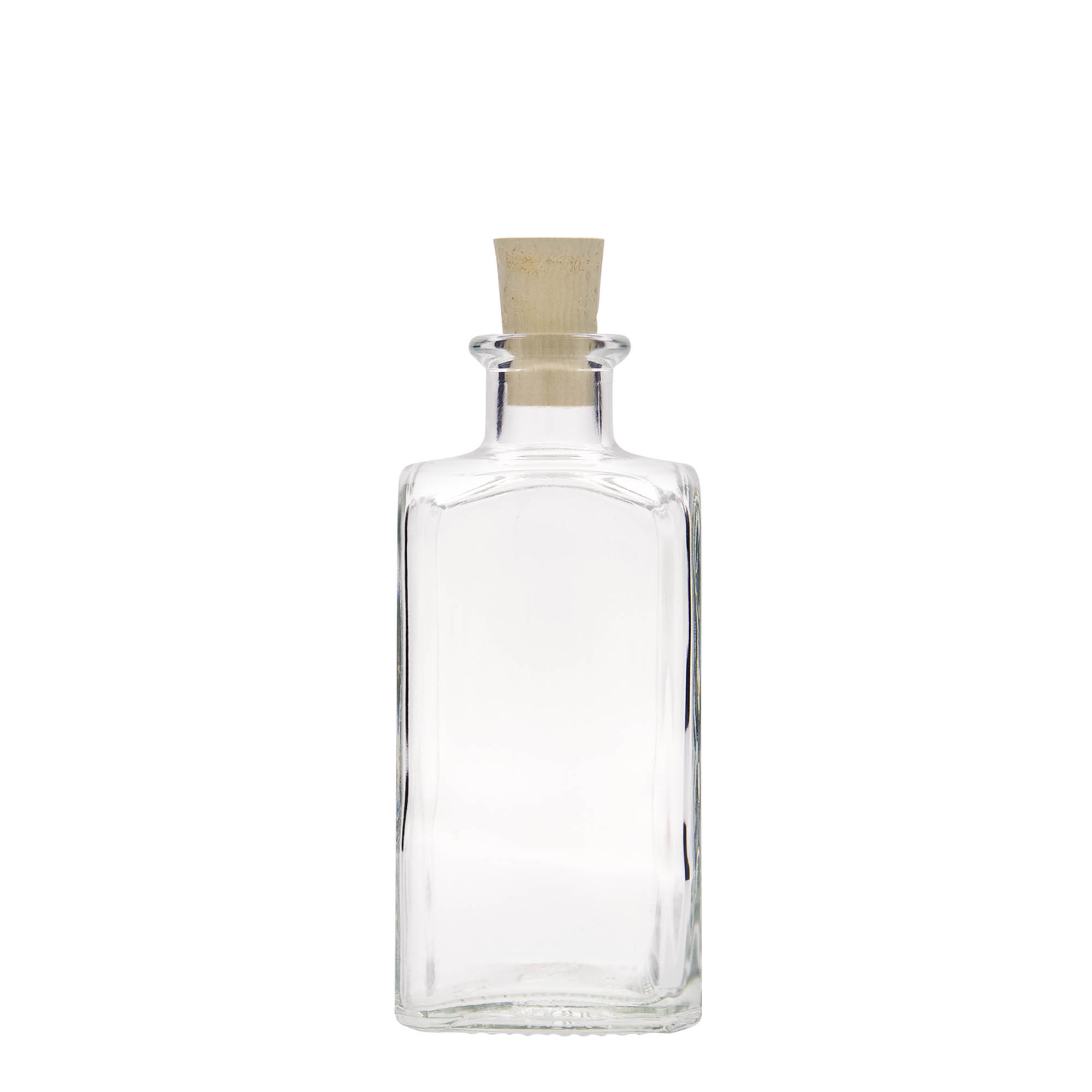 Γυάλινο μπουκάλι φαρμακείου 'Carré' 250 ml, τετράγωνο, στόμιο: φελλός