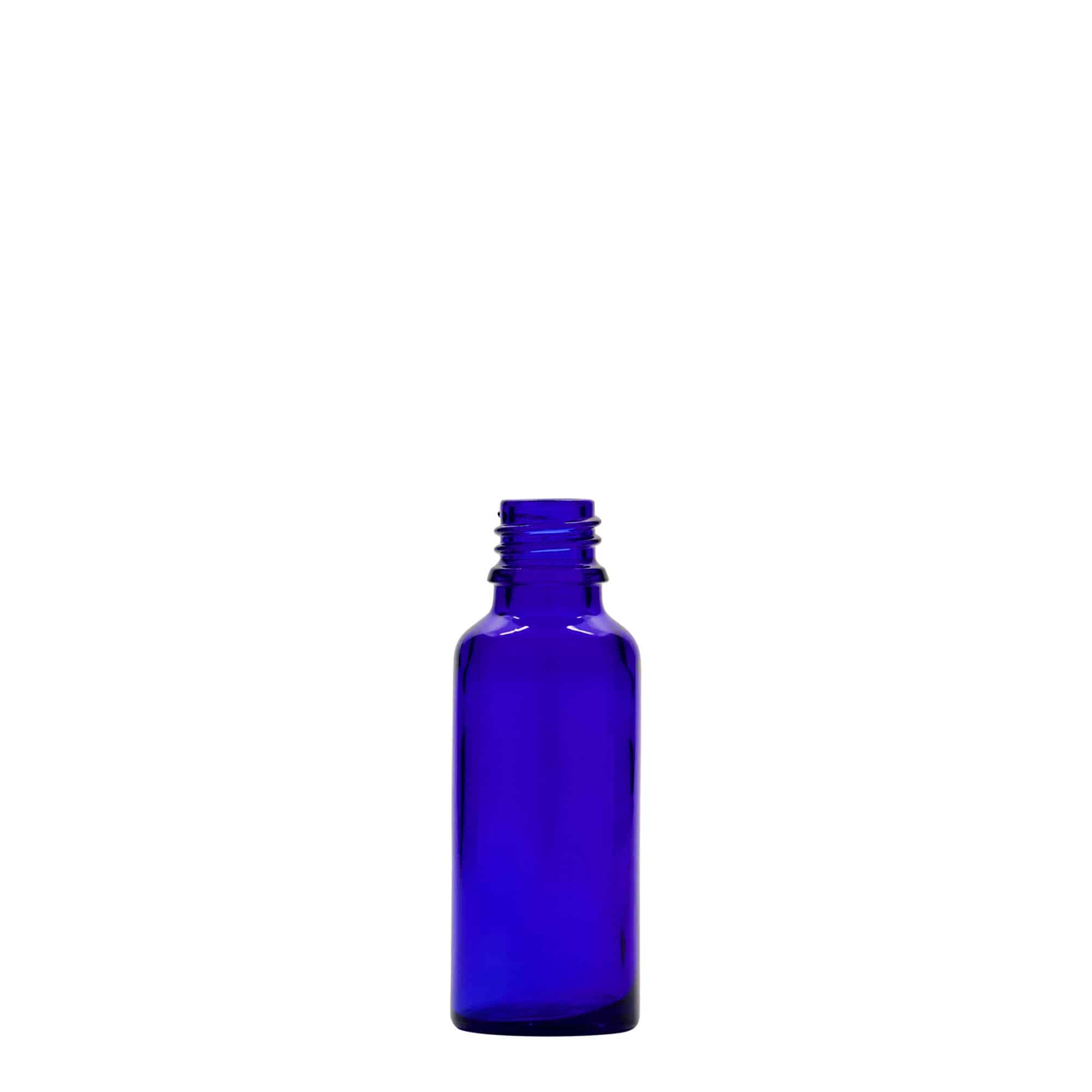 30 ml φιαλίδιο φαρμάκου, γυαλί, βασιλικό μπλε, στόμιο: DIN 18