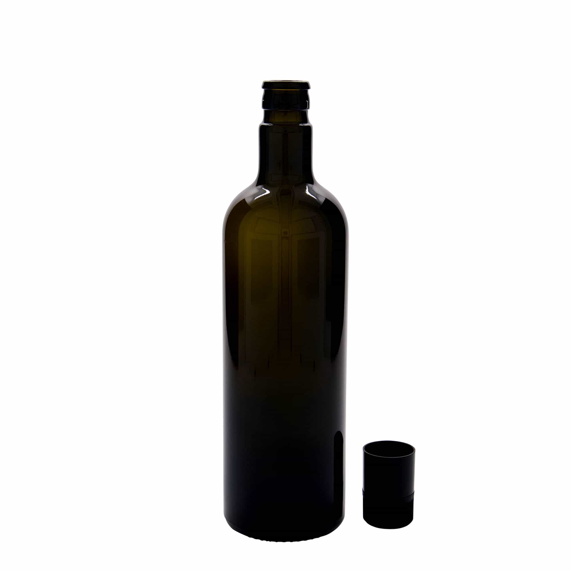 Μπουκάλι για ξίδι/λάδι 'Willy New' 750 ml, γυάλινο, πράσινο αντικέ, στόμιο: DOP
