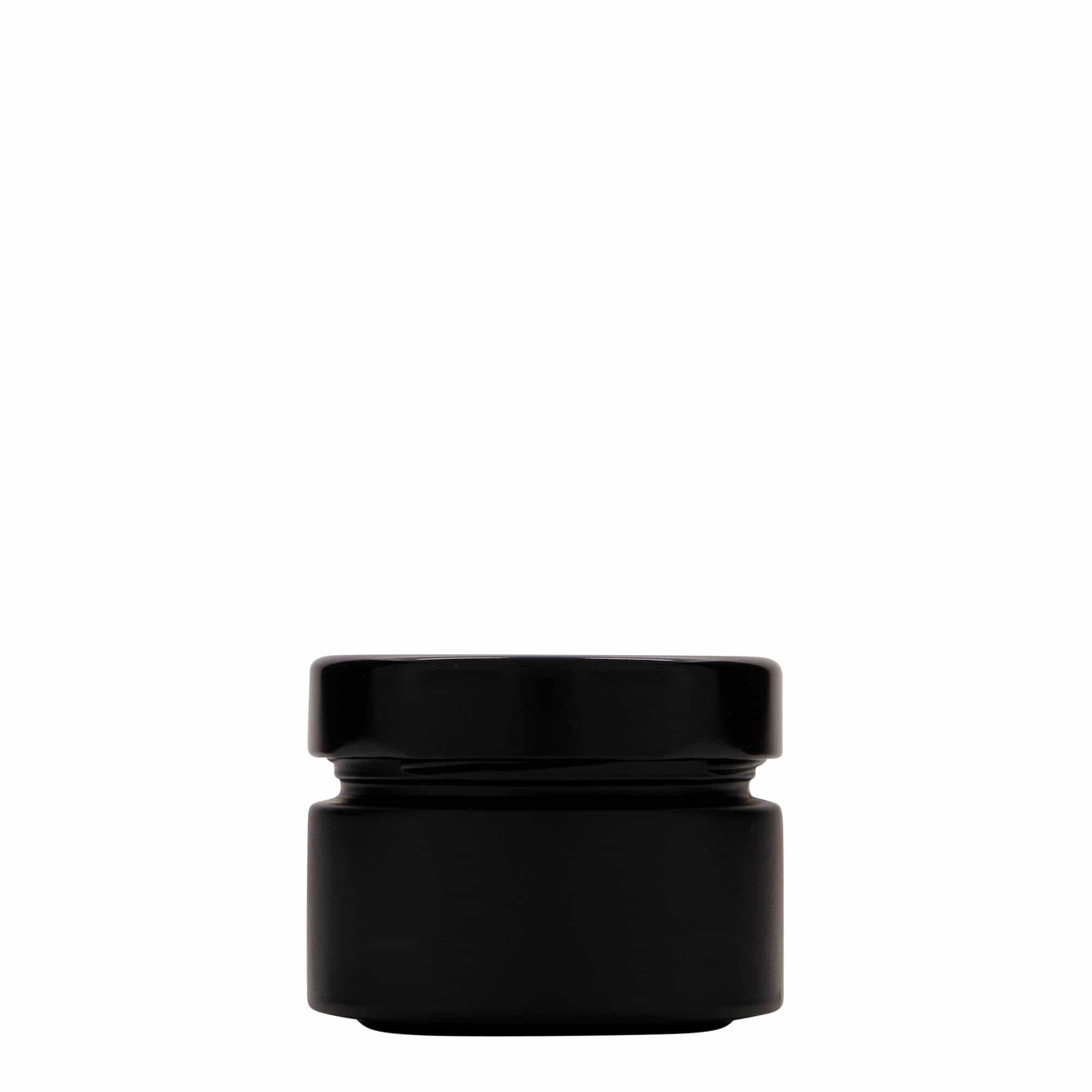 Στρογγυλό βάζο 'Aurora' 130 ml, μαύρο, στόμιο: deep twist-off (DTO 66)
