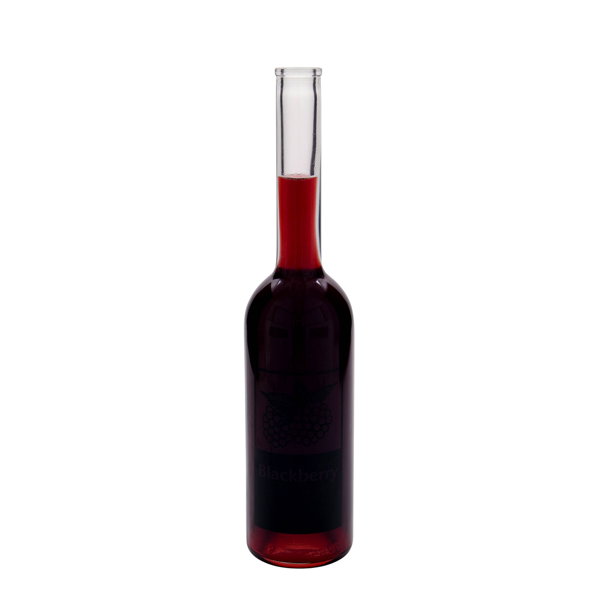 Γυάλινο μπουκάλι 'Opera' 500 ml, σχέδιο: Blackberry, στόμιο: φελλός