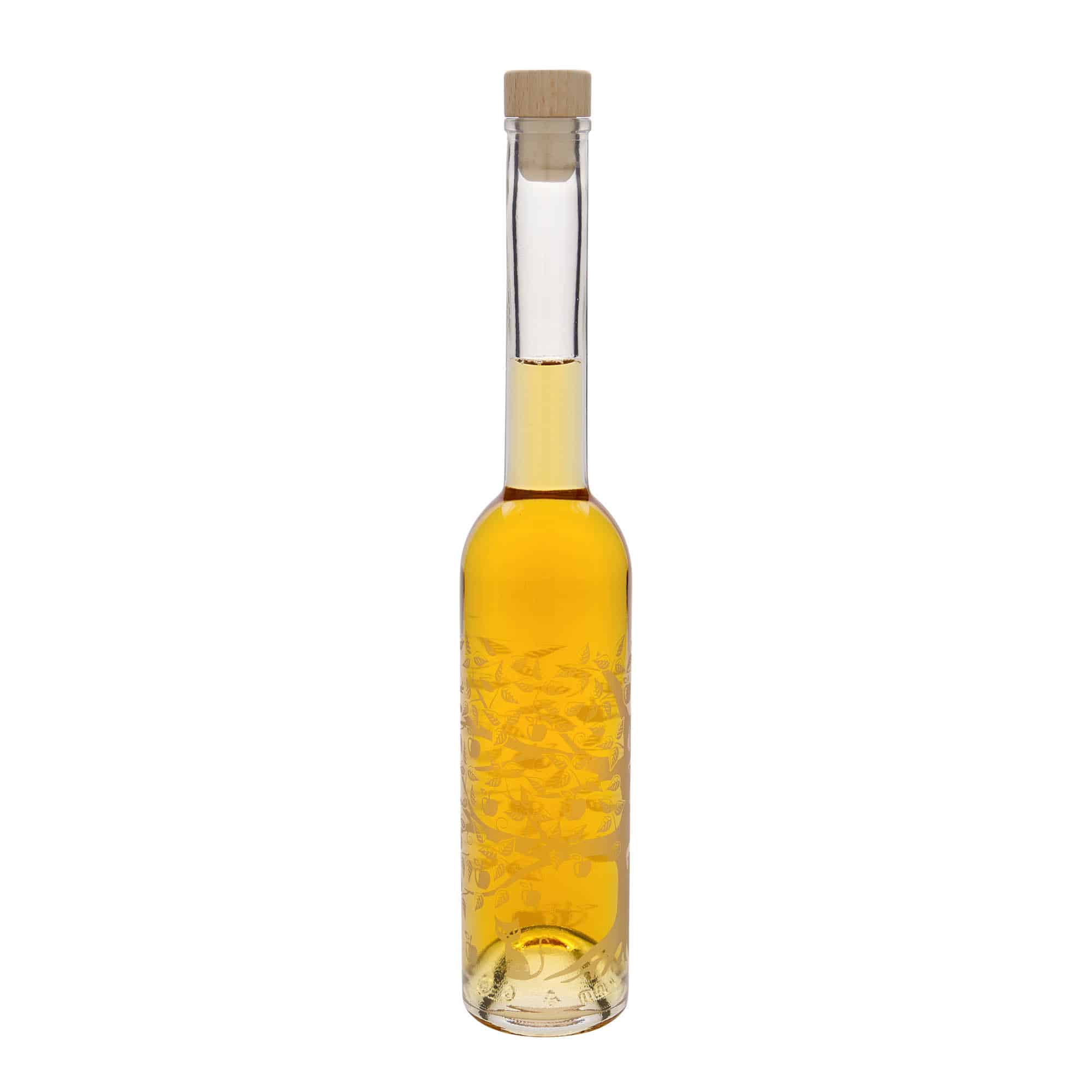 Γυάλινο μπουκάλι 'Opera' 350 ml, σχέδιο: μηλιά, στόμιο: φελλός