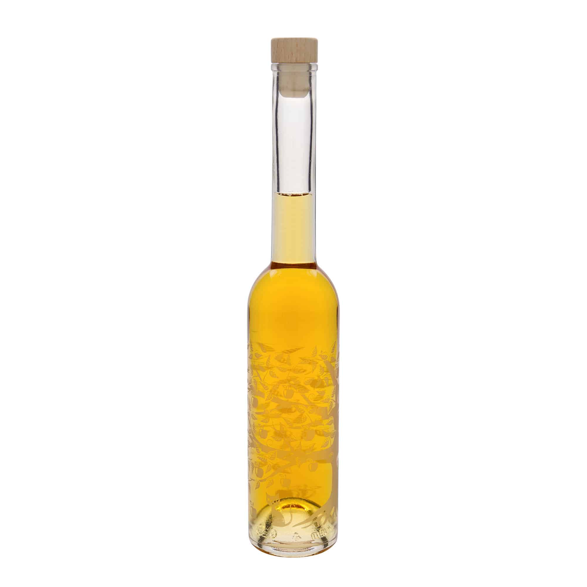 Γυάλινο μπουκάλι 'Opera' 350 ml, σχέδιο: μηλιά, στόμιο: φελλός