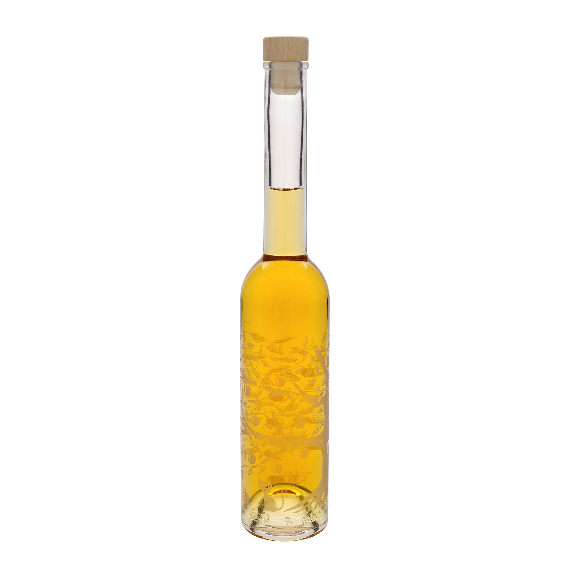 Γυάλινο μπουκάλι 'Opera' 350 ml, σχέδιο: μηλιά, στόμιο: φελλός Γυάλινο μπουκάλι 'Opera' 350 ml, σχέδιο: μηλιά, στόμιο: φελλός