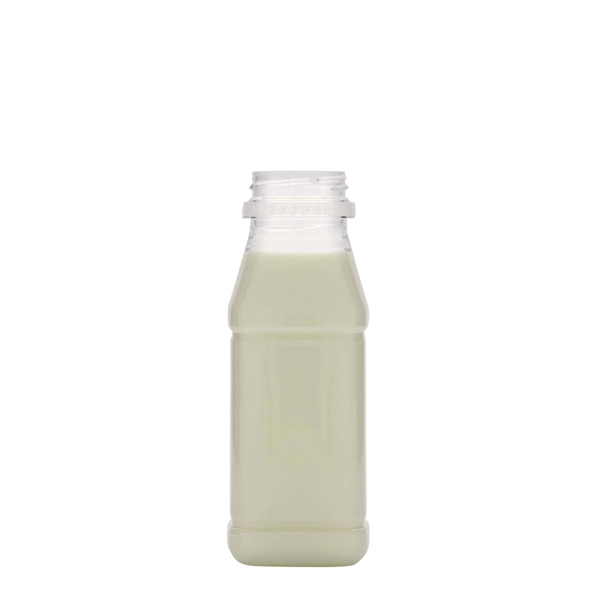 Μπουκάλι PET 'Milk and Juice Carré' 250 ml, τετράγωνο, πλαστικό, στόμιο: 38 mm Μπουκάλι PET 'Milk and Juice Carré' 250 ml, τετράγωνο, πλαστικό, στόμιο: 38 mm