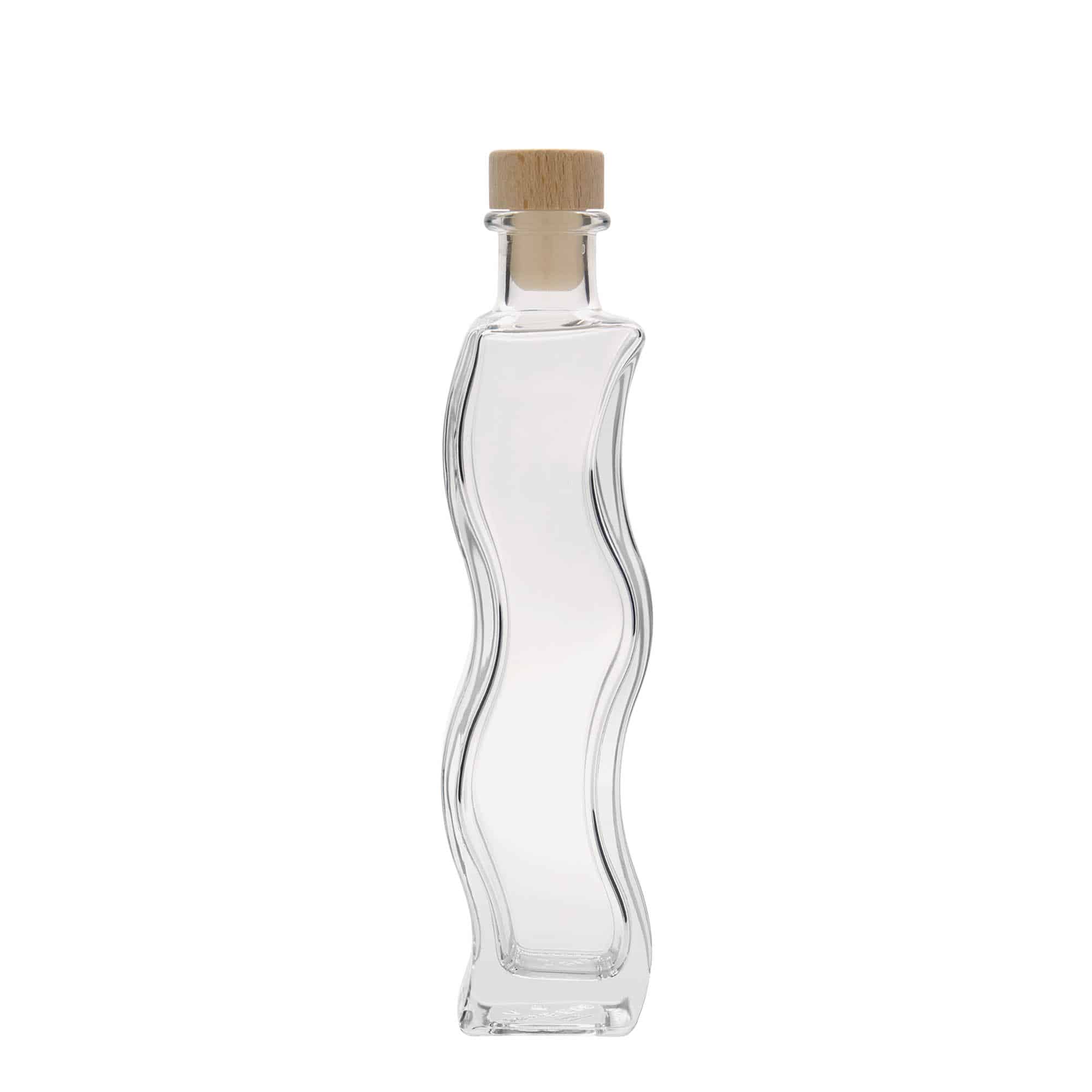 Γυάλινο μπουκάλι 'Κύμα' 200 ml, τετράγωνο, στόμιο: φελλός
