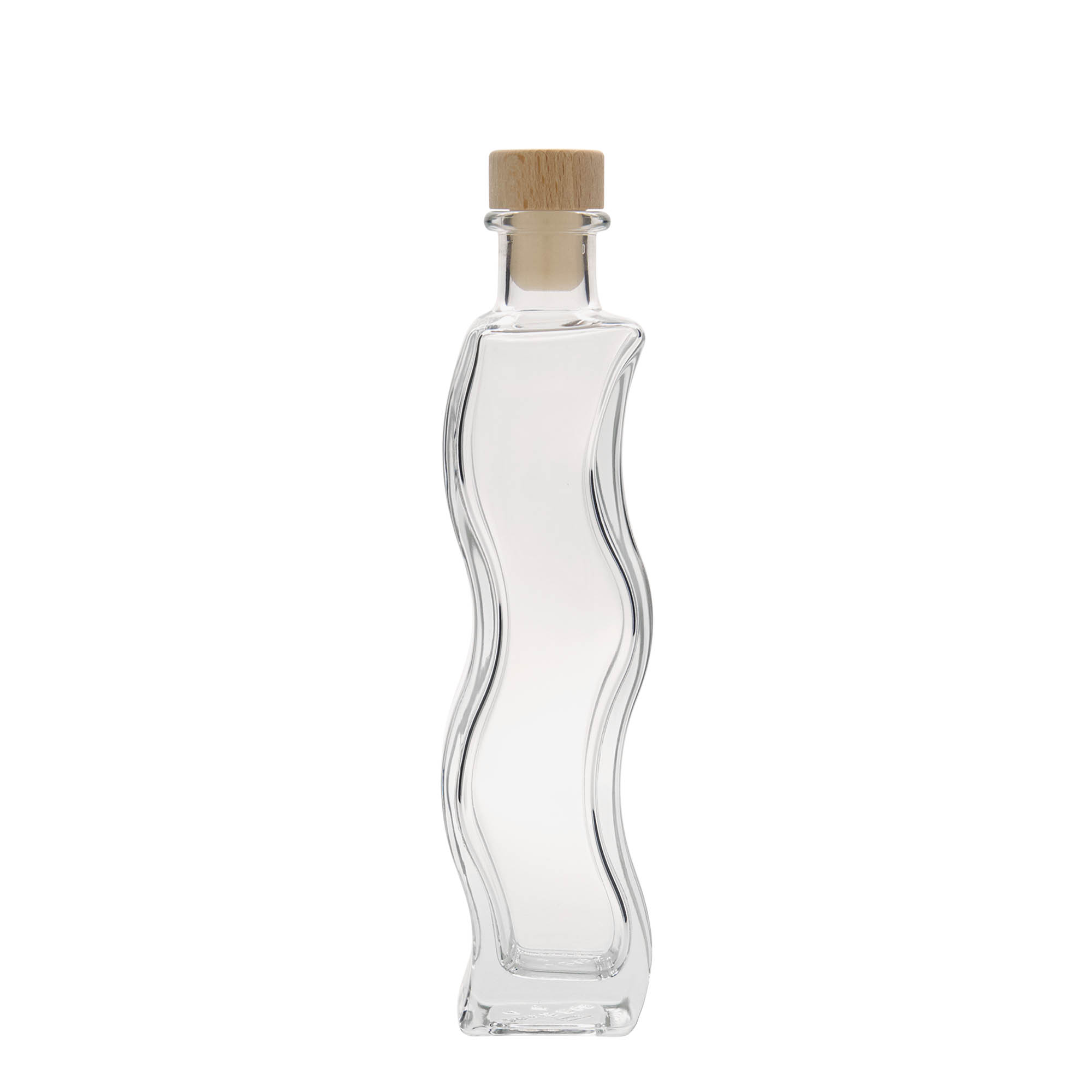 Γυάλινο μπουκάλι 'Κύμα' 200 ml, τετράγωνο, στόμιο: φελλός