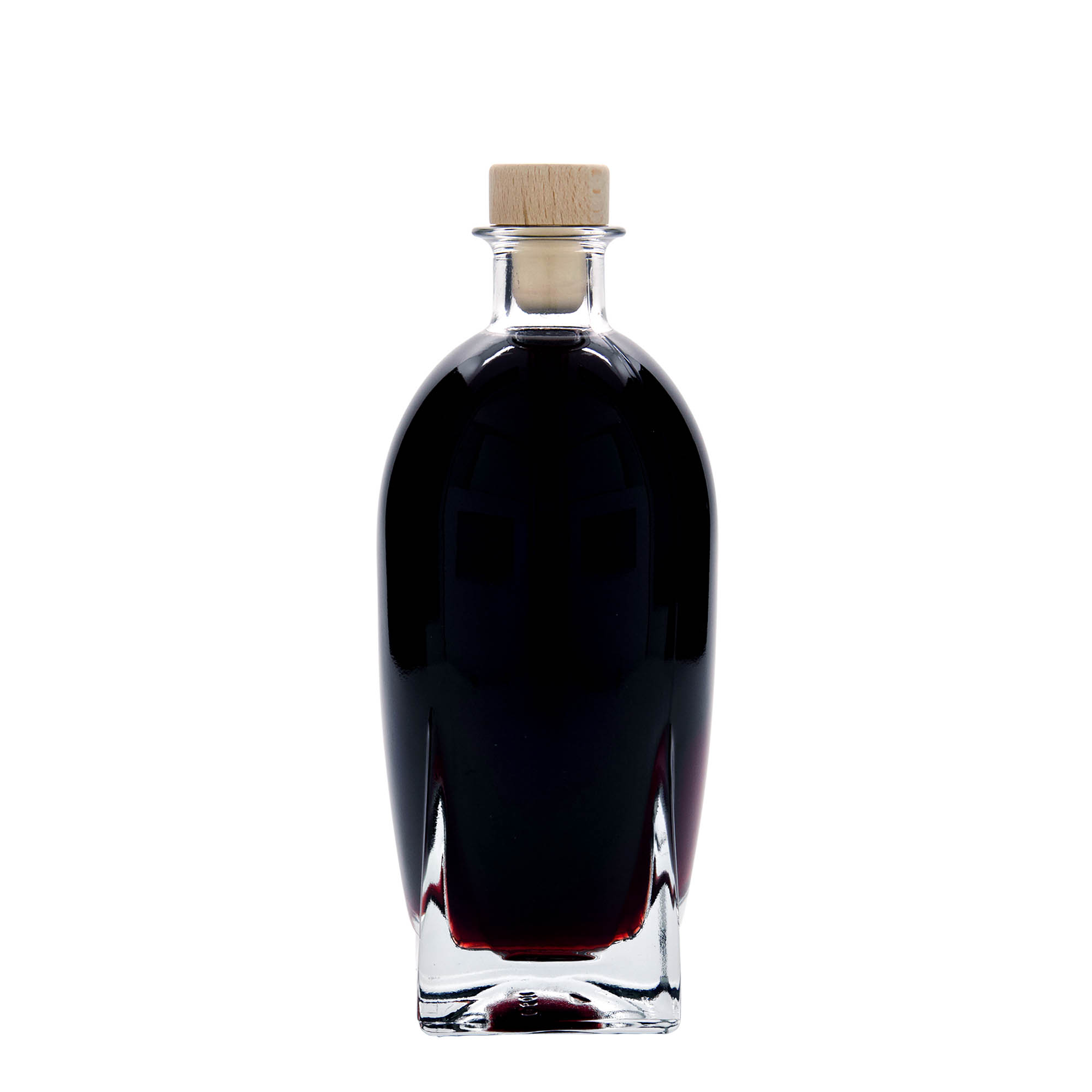 Γυάλινο μπουκάλι 'Zino' 500 ml, τετράγωνο, στόμιο: φελλός