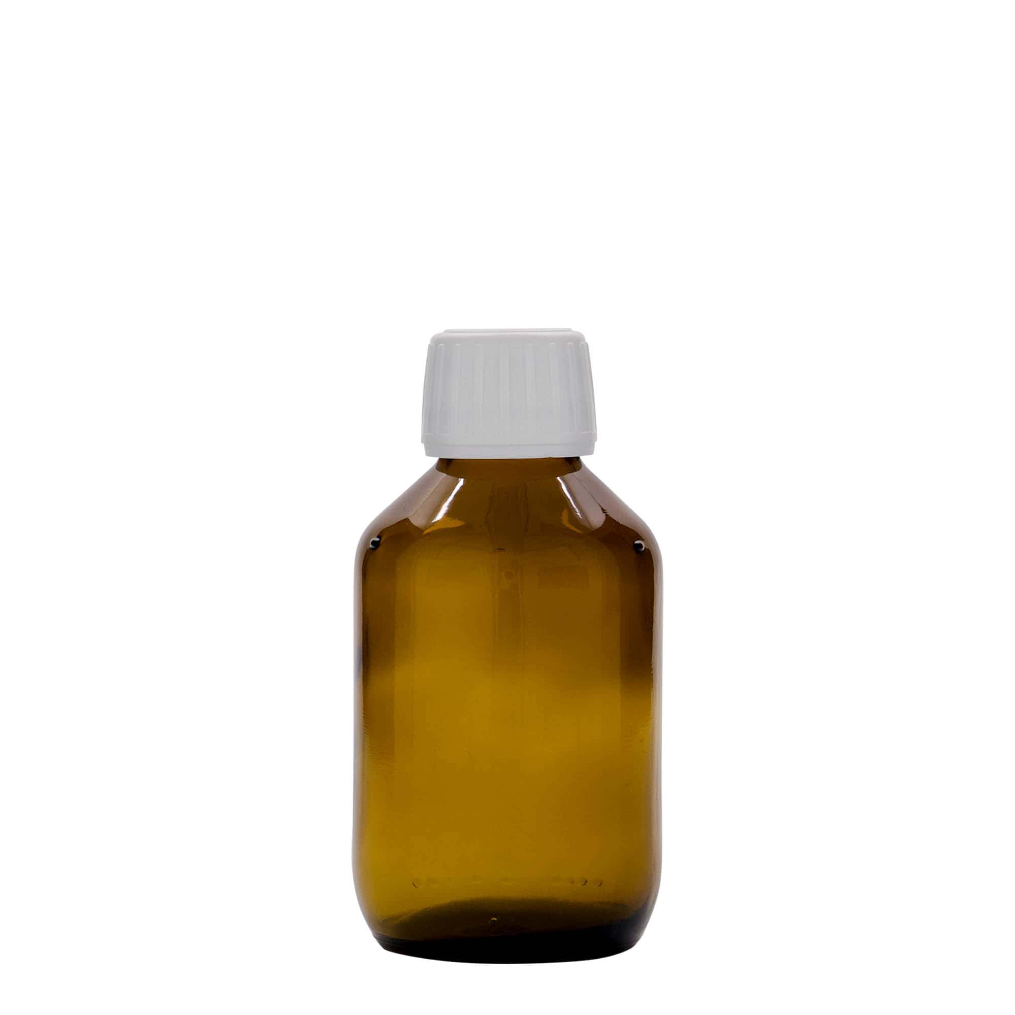 150 ml φιαλίδιο φαρμάκου, καφέ, γυαλί, στόμιο: PP 28
