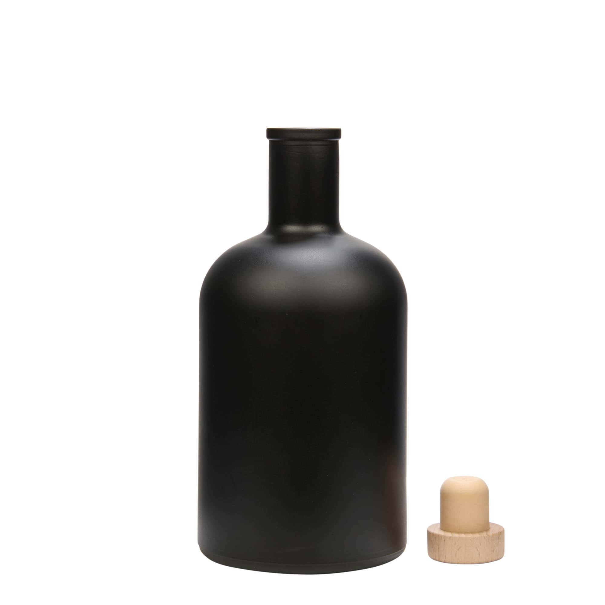 Γυάλινο μπουκάλι 'Gerardino' 700 ml, μαύρο, στόμιο: φελλός