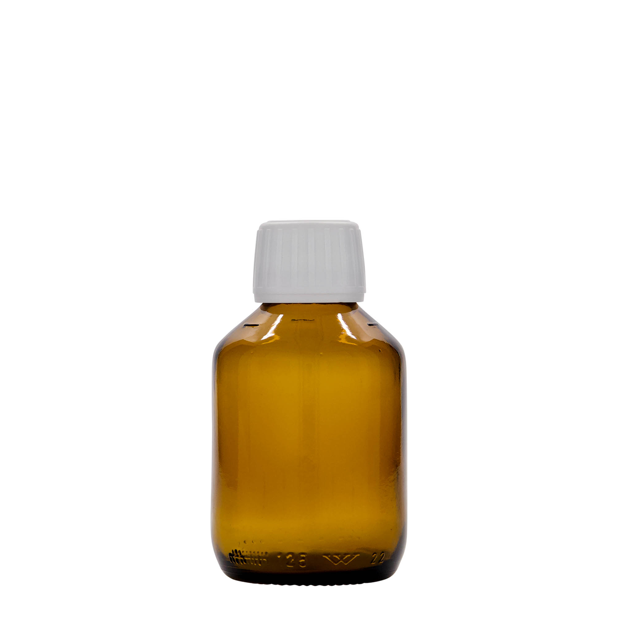 Μπουκάλι φαρμάκου 125 ml, καφέ, γυάλινο, στόμιο: PP 28