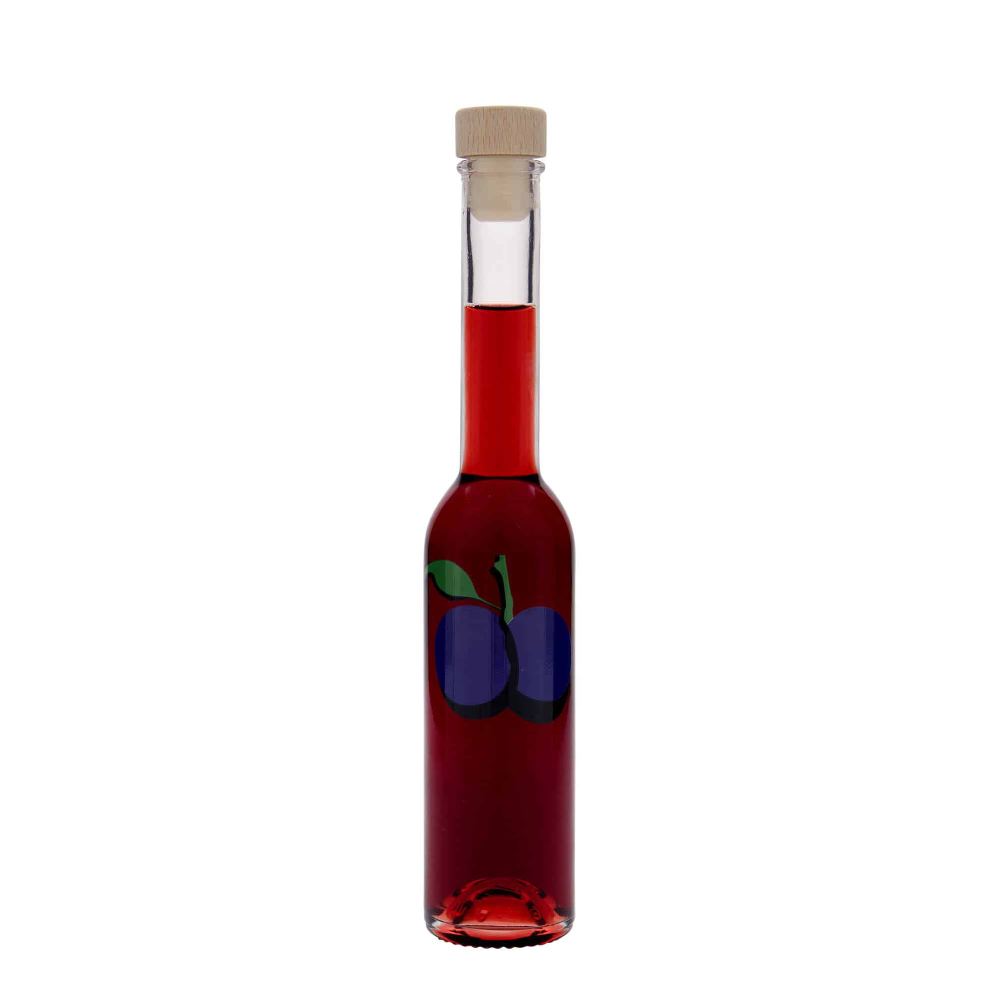 Γυάλινο μπουκάλι 'Opera' 200 ml, σχέδιο: δαμάσκηνο, στόμιο: φελλός