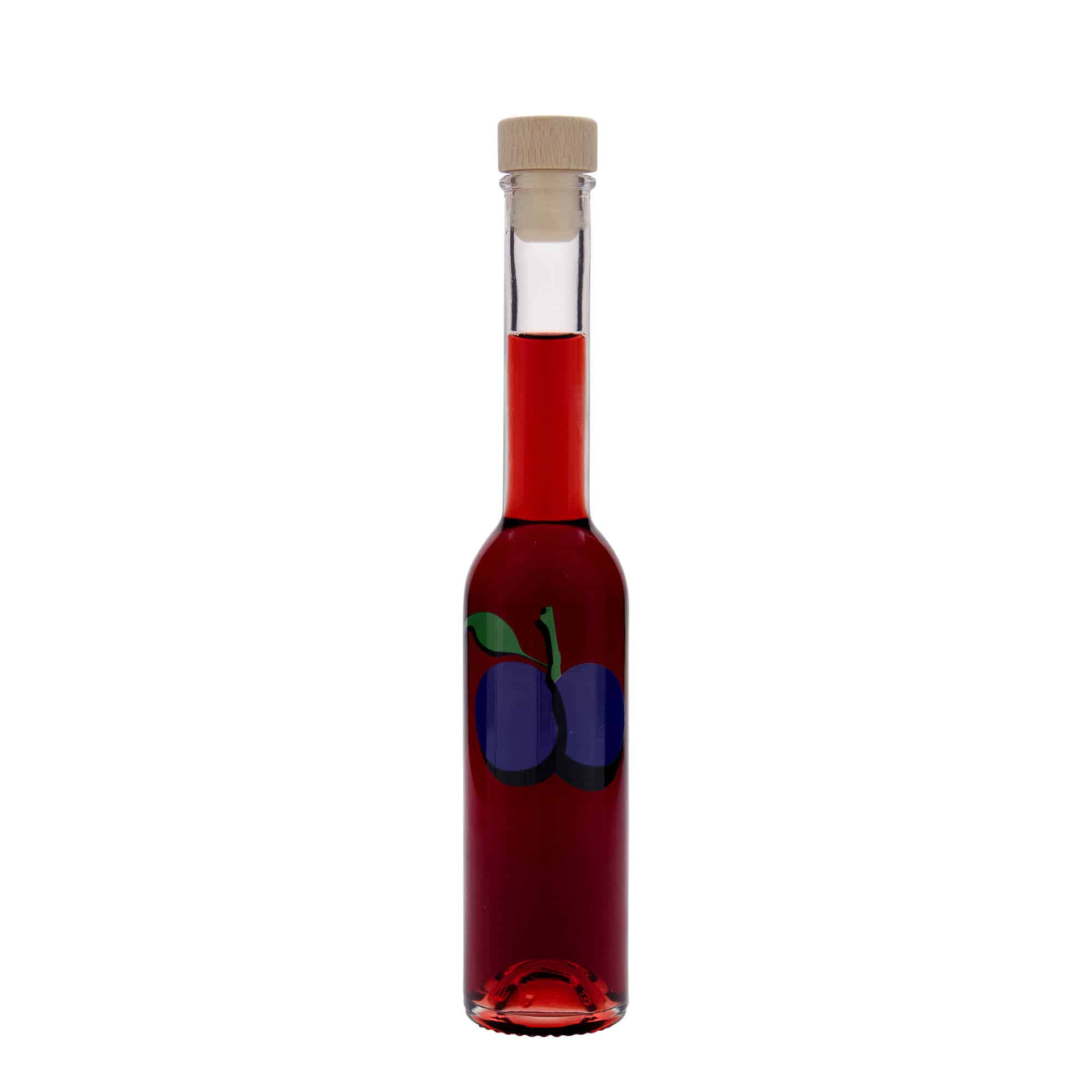 200 ml γυάλινο μπουκάλι 'Opera', σχέδιο: δαμάσκηνο, στόμιο: φελλός